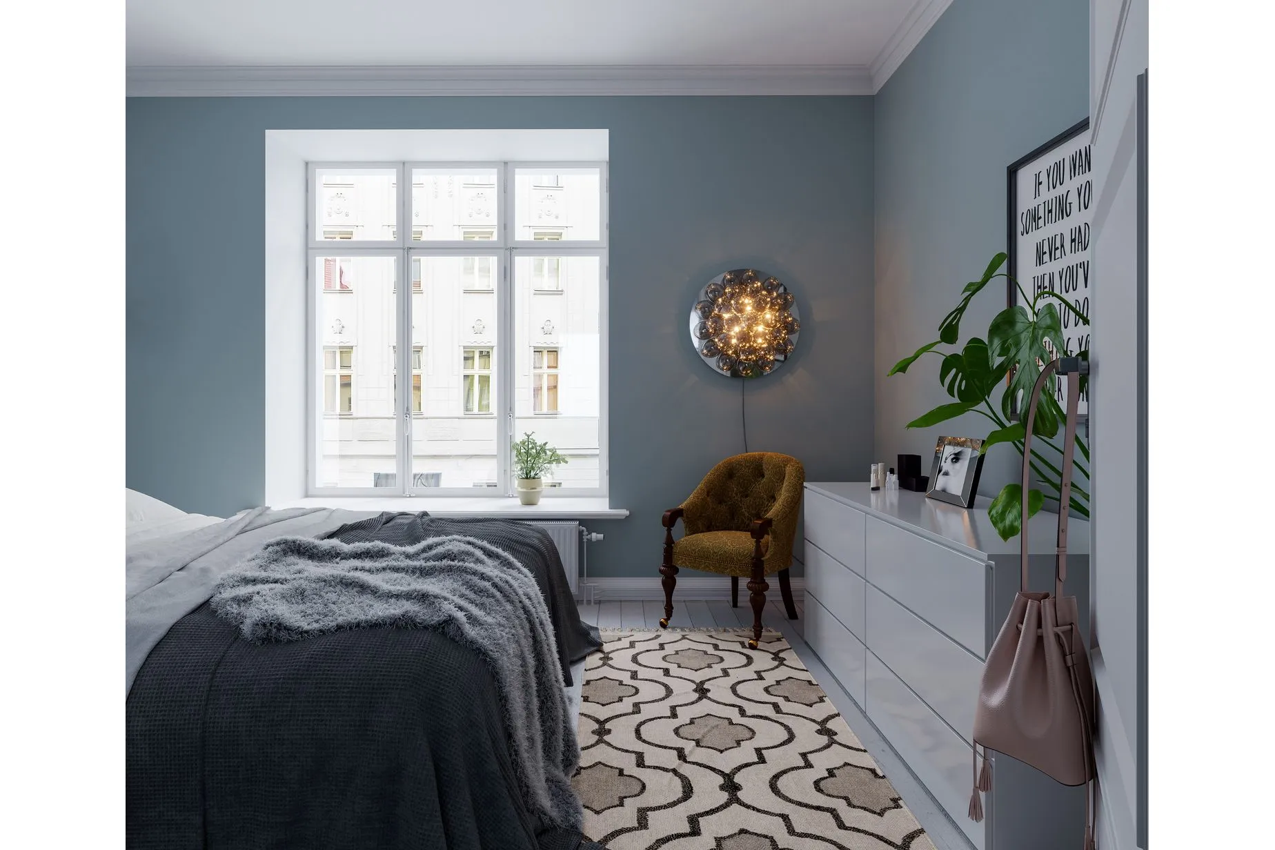 Gross Vägglampa Ø60cm Rökgrå