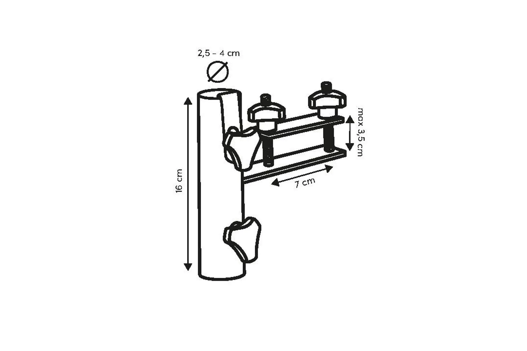 Parasollfeste flatt horisontalt