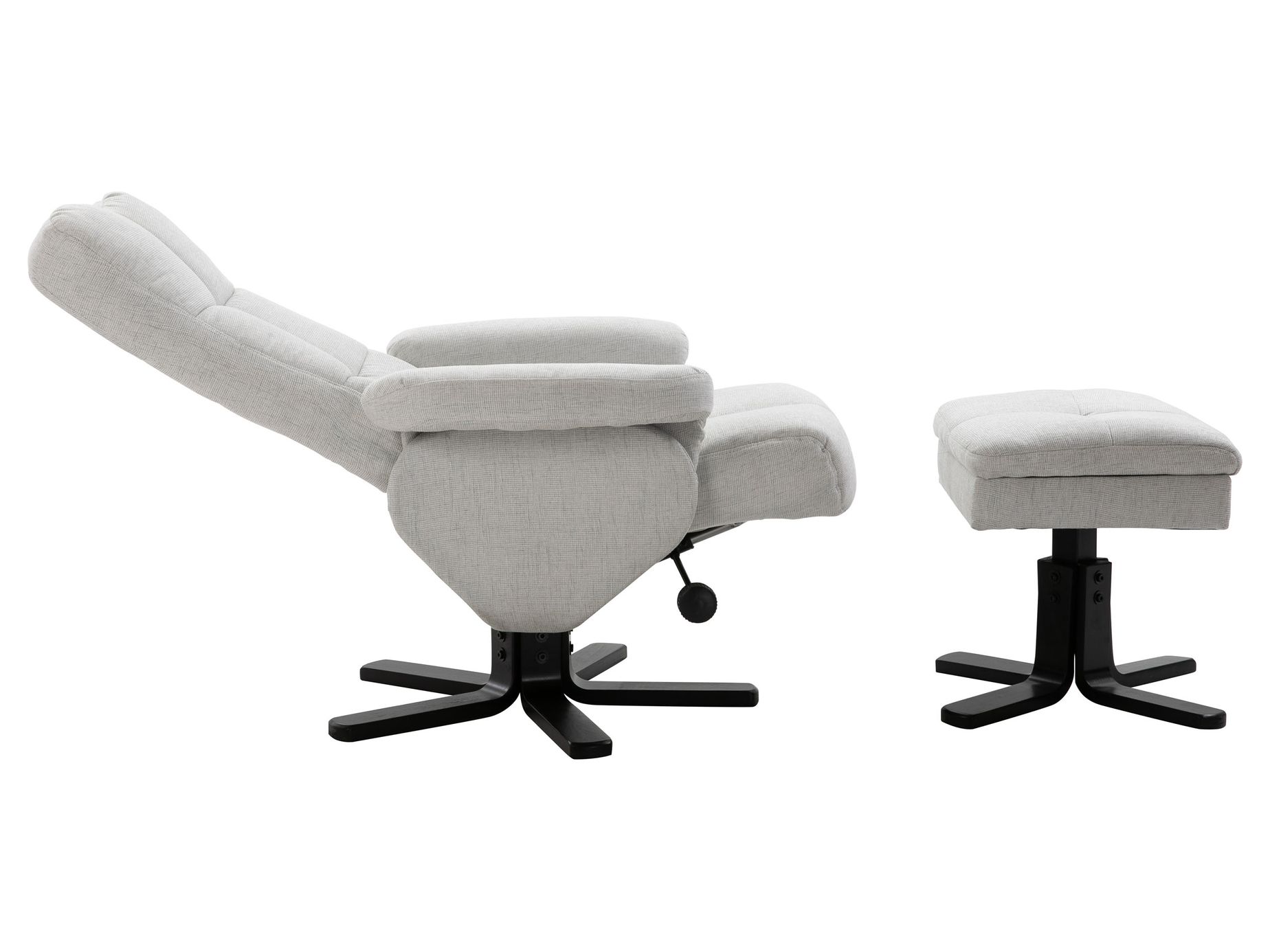 Sven hvilestol med fodskammel, grå