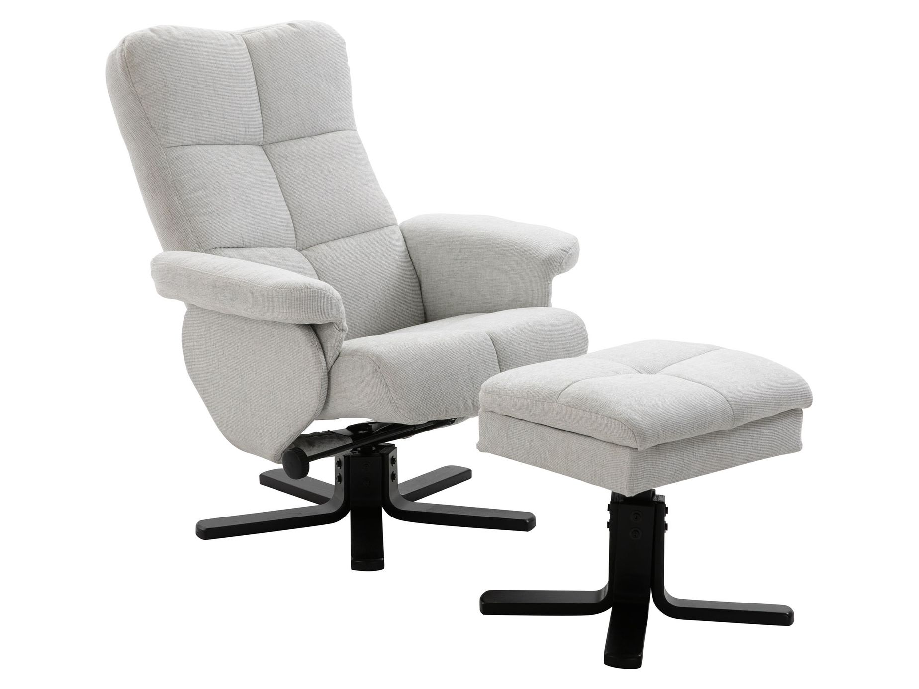 Sven hvilestol med fodskammel, grå