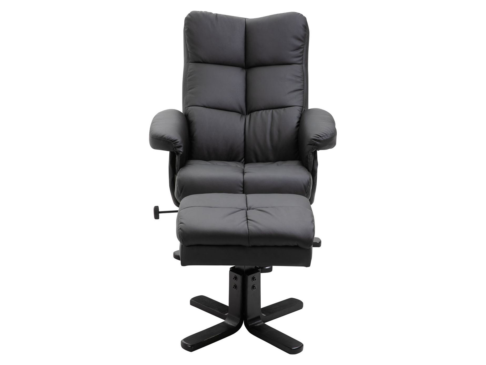 Sven hvilestol med fodskammel, sort