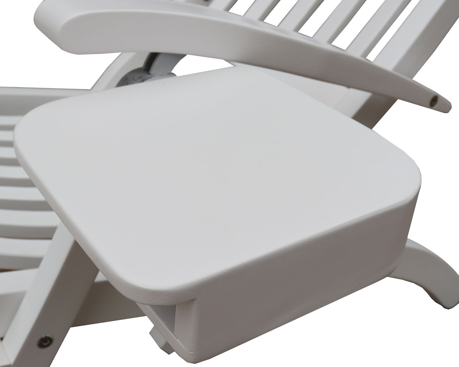 Lobby däckstol Vit inkl. bricka & regnskydd