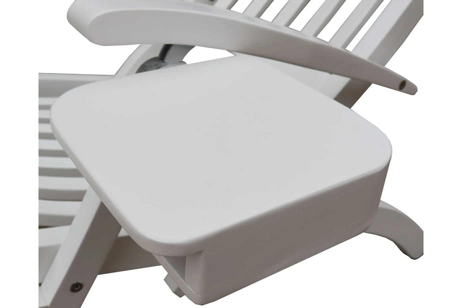 Lobby däckstol Vit inkl. bricka & regnskydd