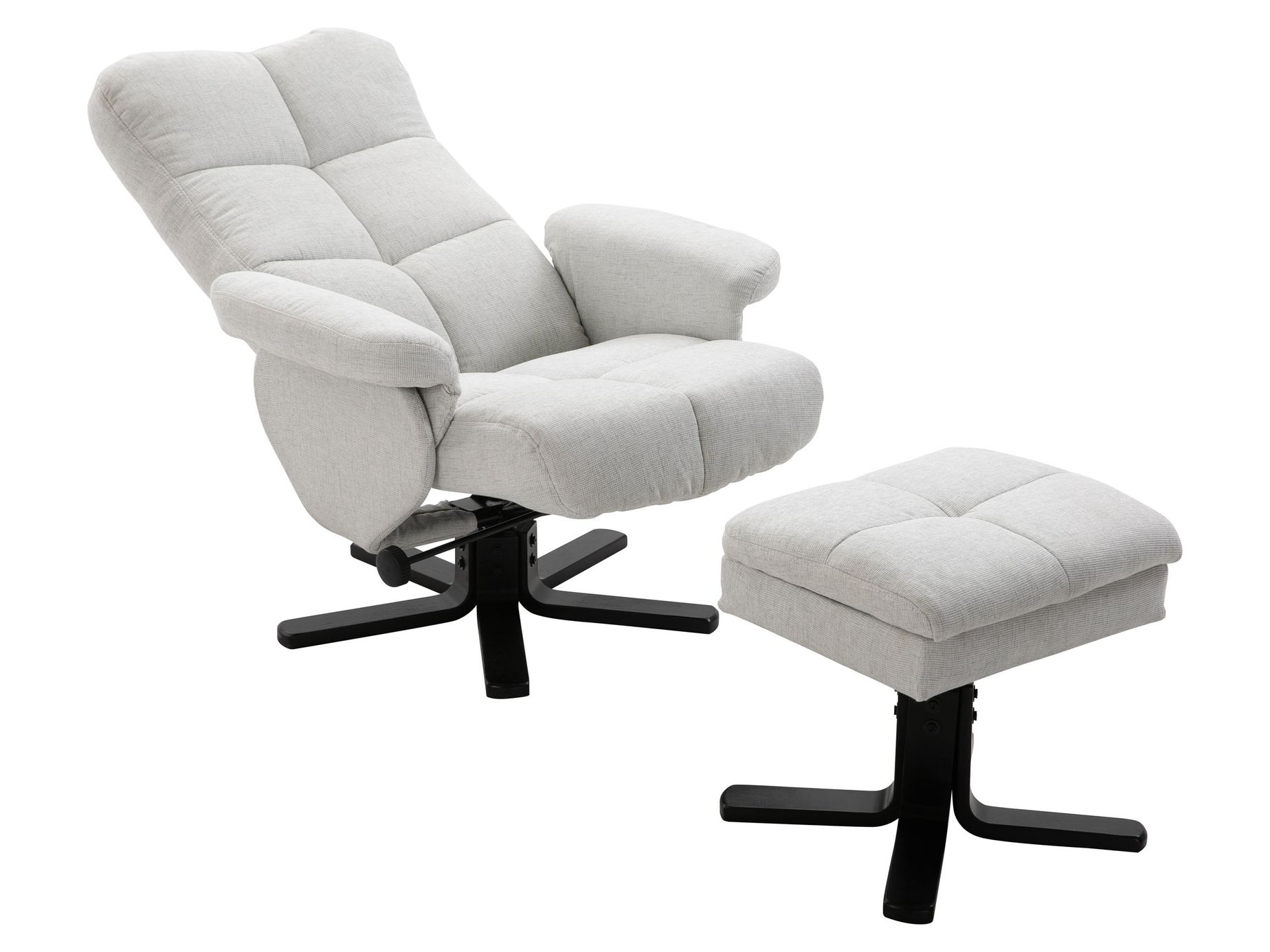 Sven hvilestol med fodskammel, grå