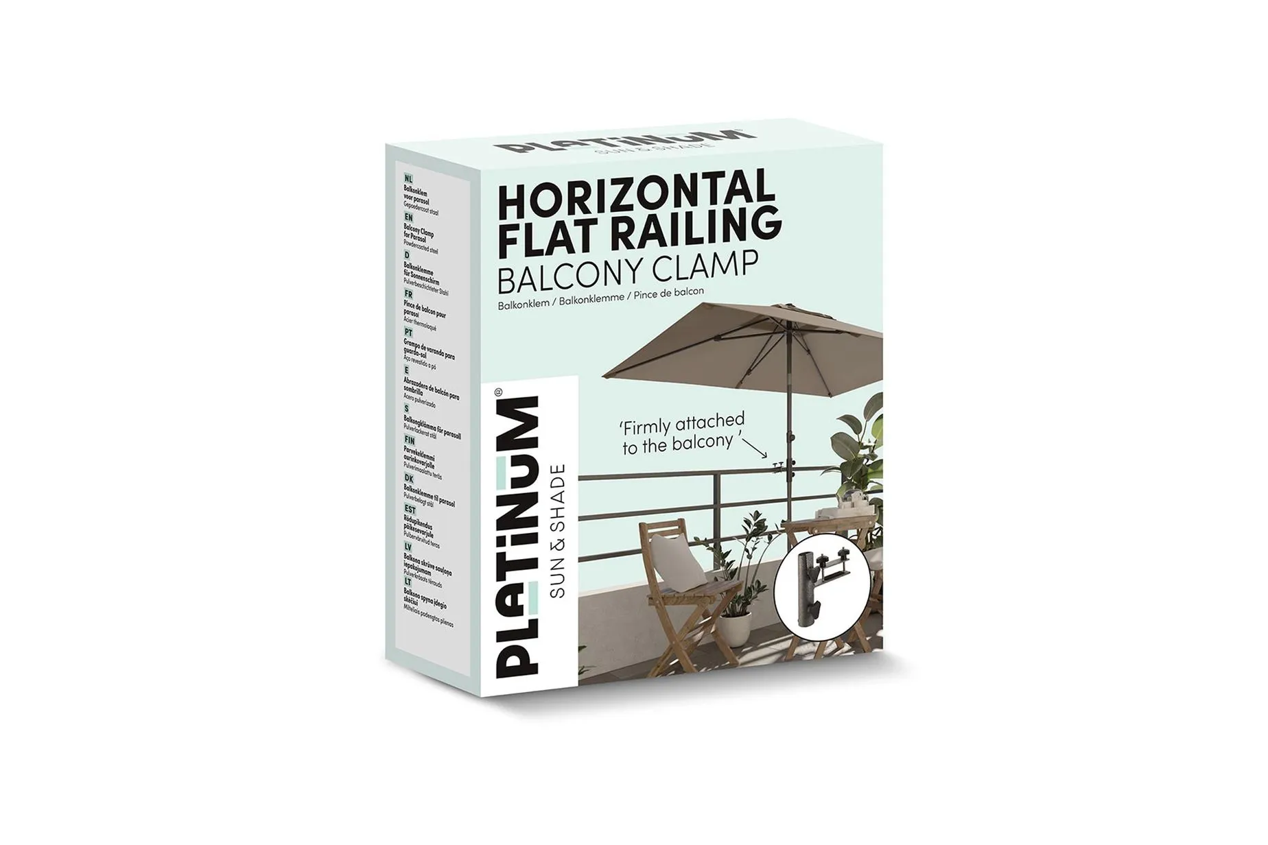 Parasollfeste flatt horisontalt