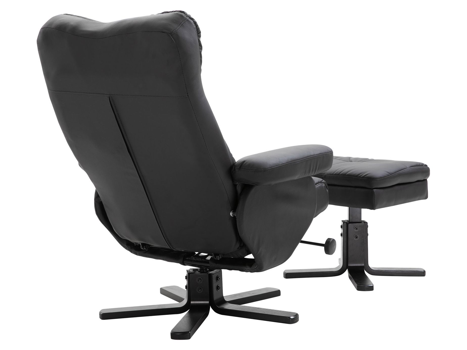 Sven hvilestol med fodskammel, sort