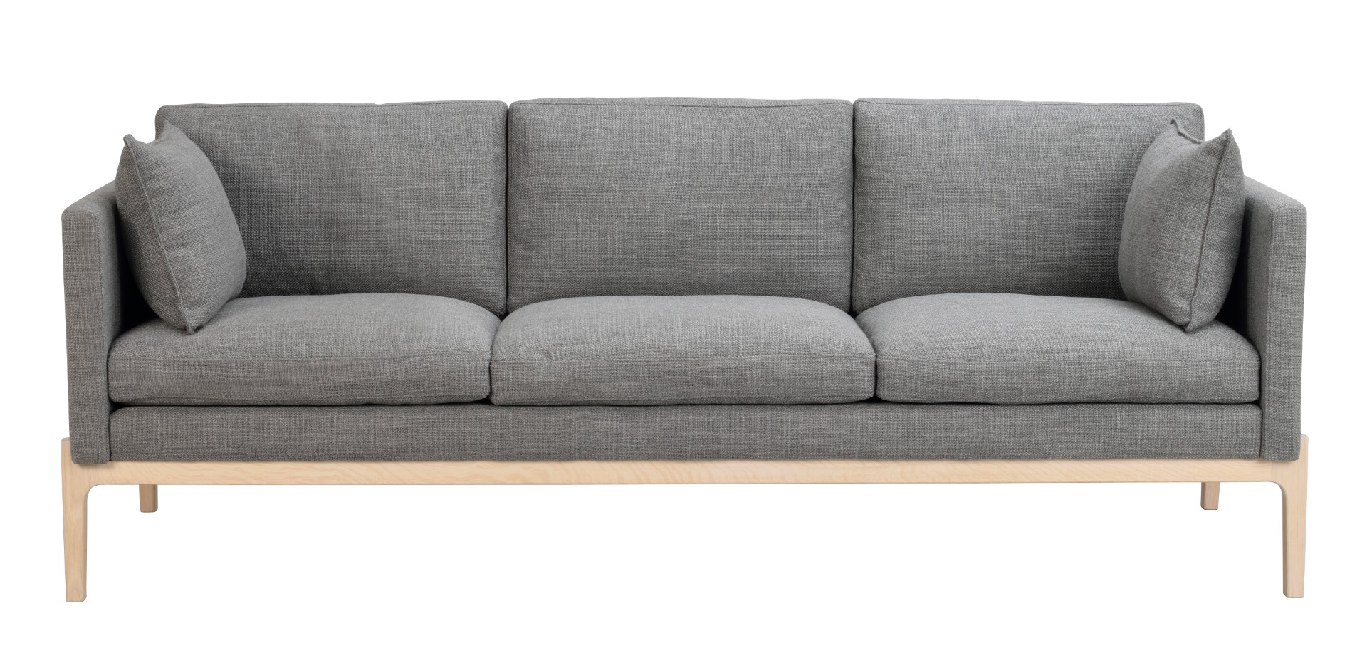 Köp Ness soffa Mörkgrått tyg/vitpigmenterad ek 216 x 87 cm från