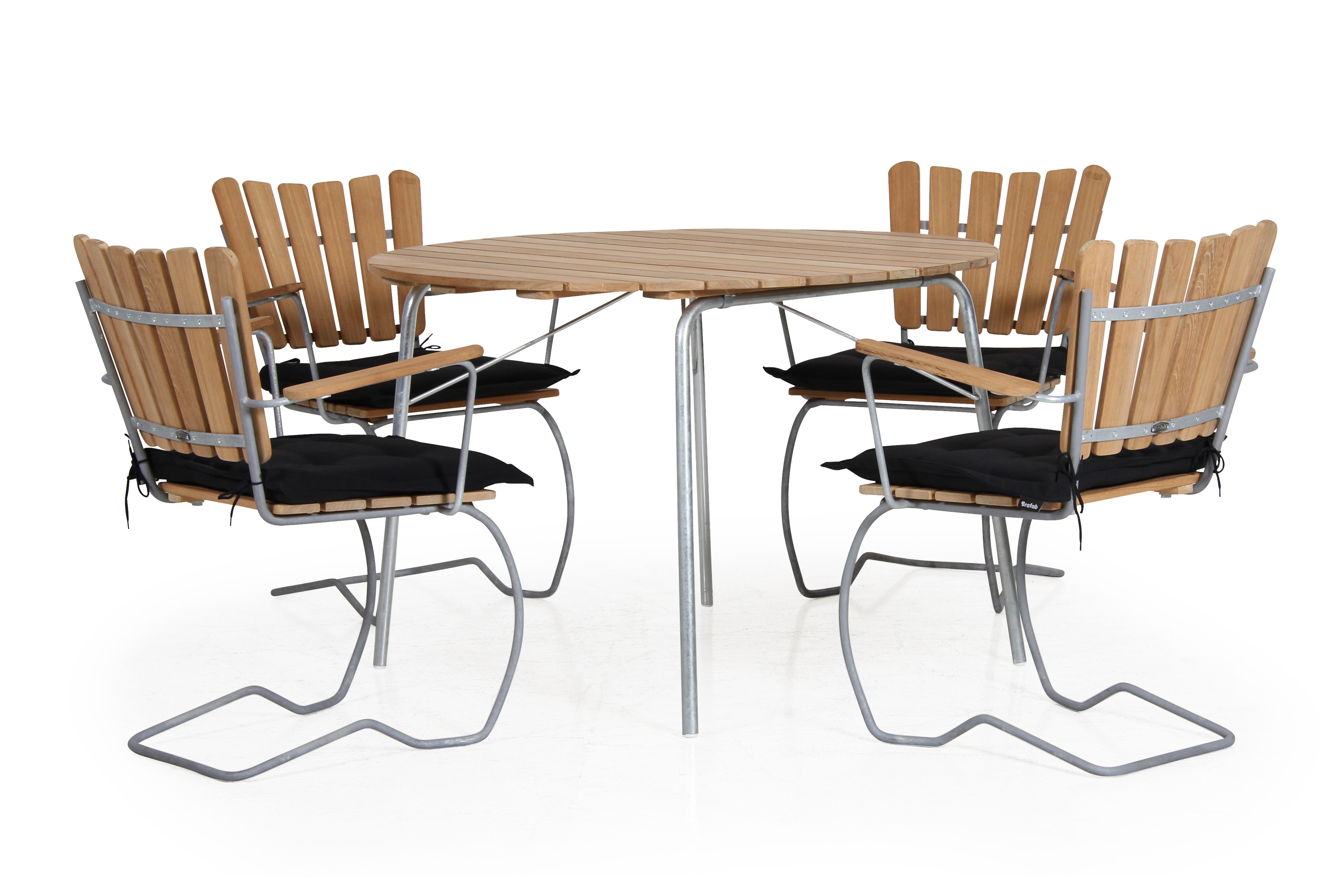 Brafab 56:an matgrupp Teak 4 fåtöljer & bord