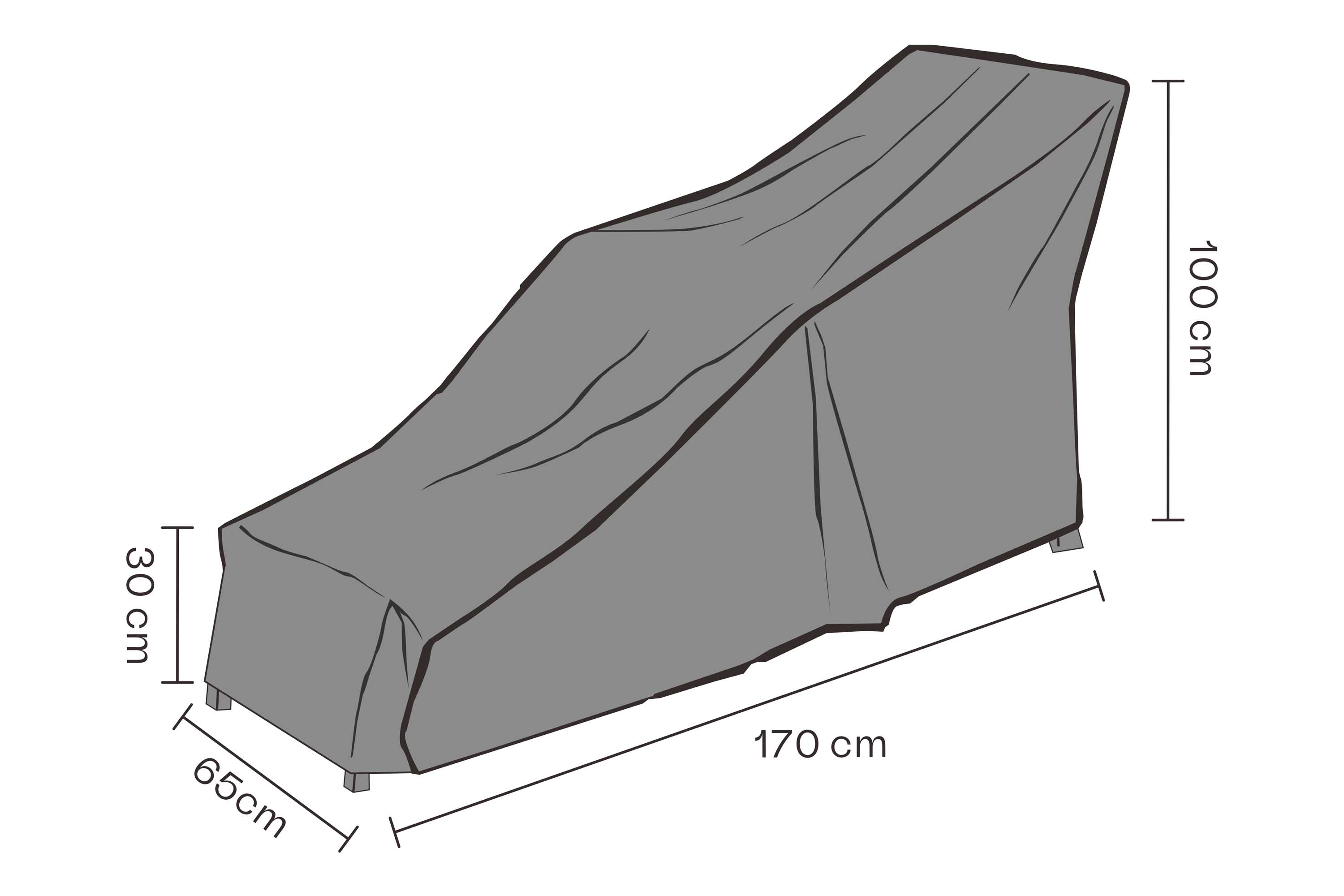 Brafab Möbelskydd (Andas) Till däckstol 170 x 65 x 100-30 cm
