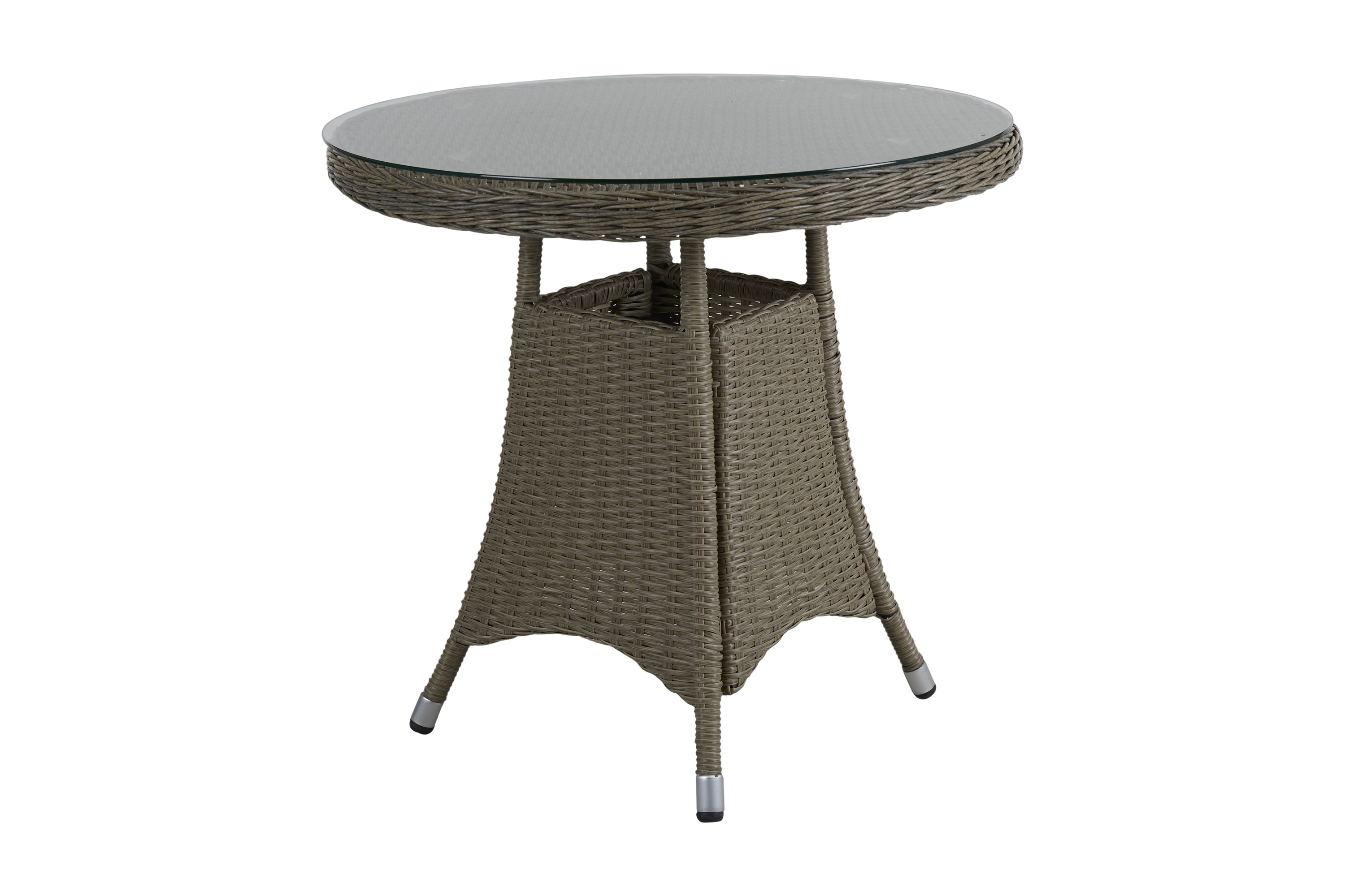 Brafab Hornbrook matbord Beige med glas 80 x 73 cm