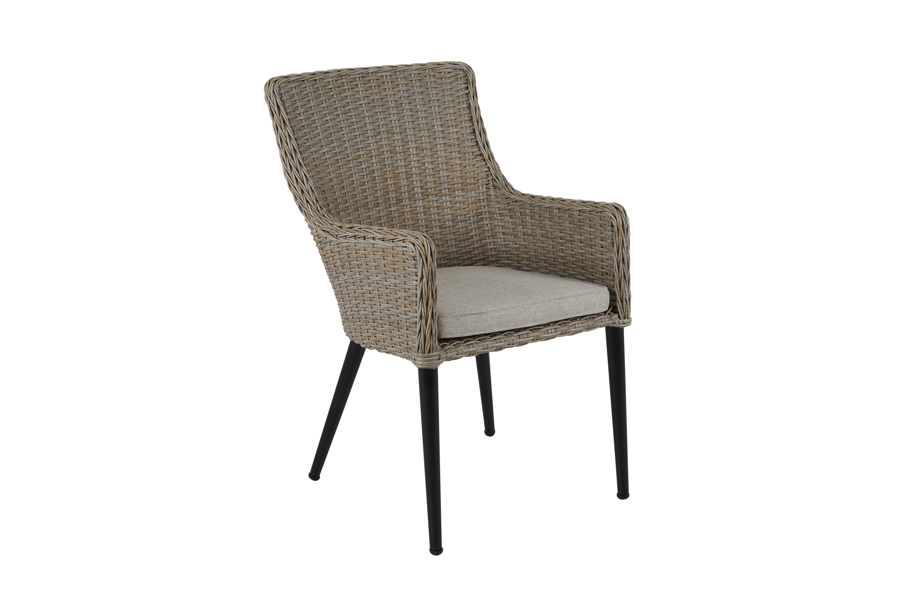 Brafab Lavendel karmstol Beige med beige dyna Svart aluminium