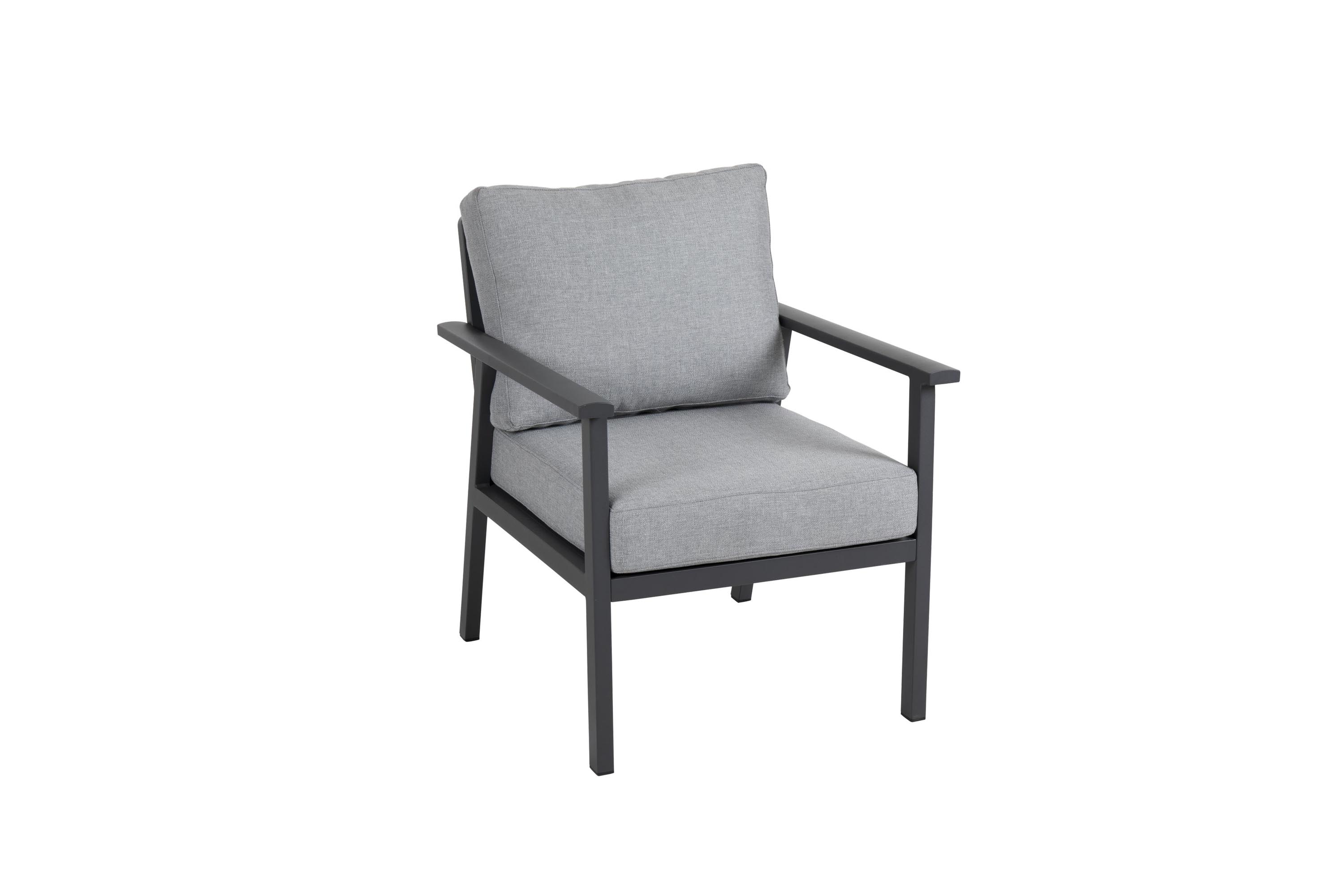 Brafab Samvaro fåtölj Antracit med grå dyna 69 x 80 cm