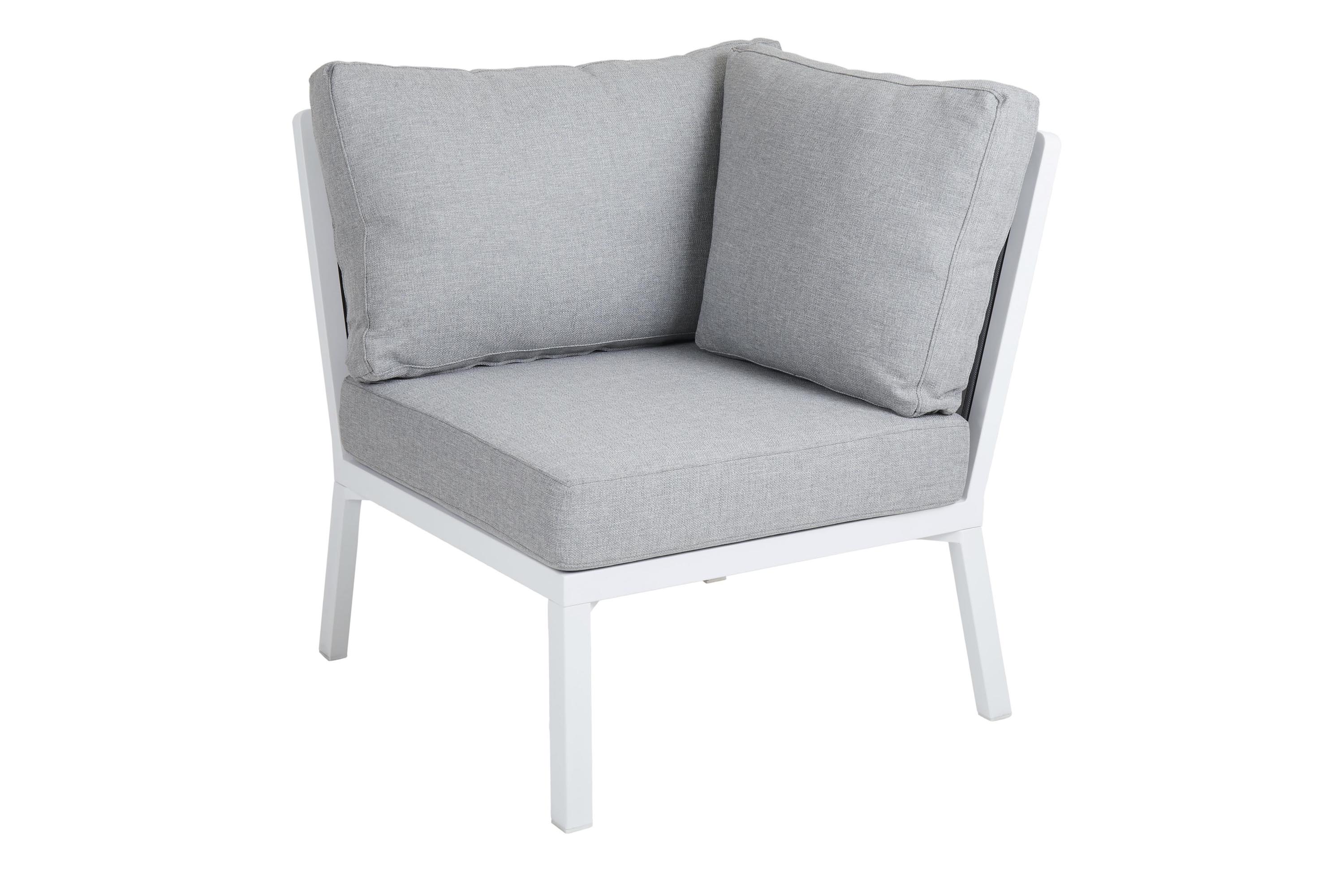 Brafab Samvaro hörndel Vit med grå dyna 79 x 79 cm