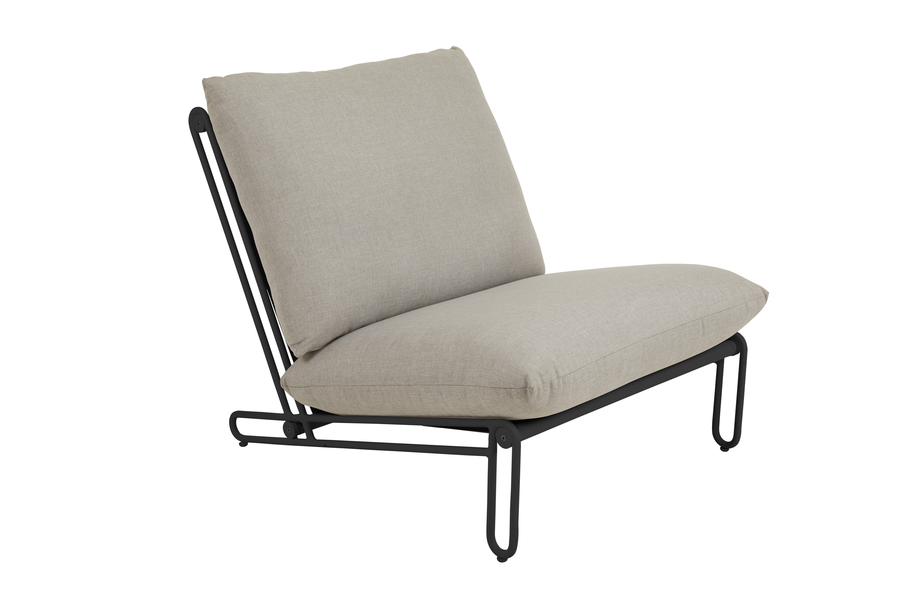 Brafab Blixt loungemodul Svart med beige dyna Fåtölj