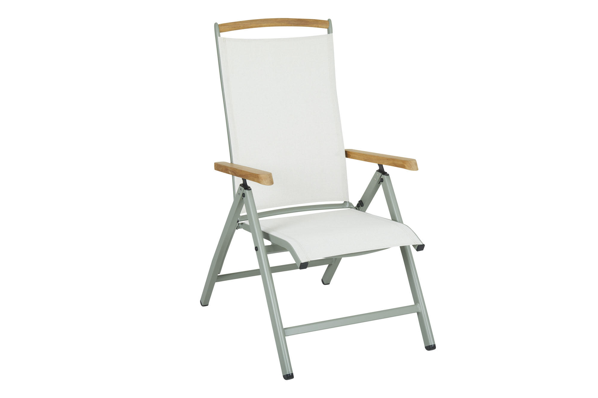 Brafab Andy positionsstol Mörkgrön/offwhite Teak armstöd