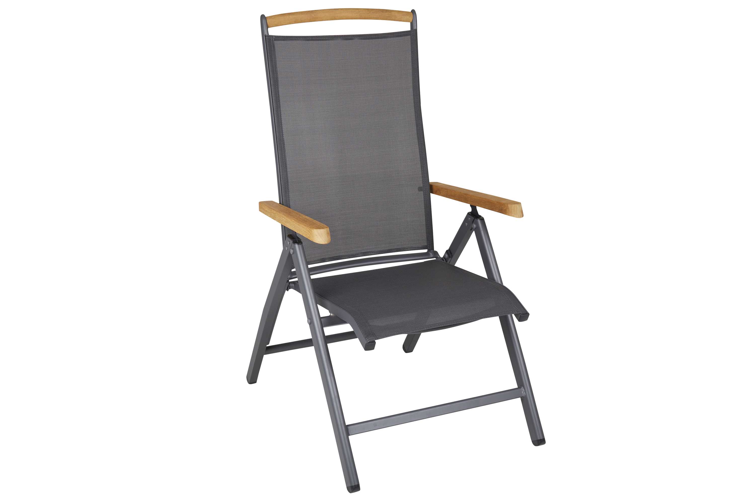 Brafab Andy positionsstol Antracit/antracit Teak armstöd