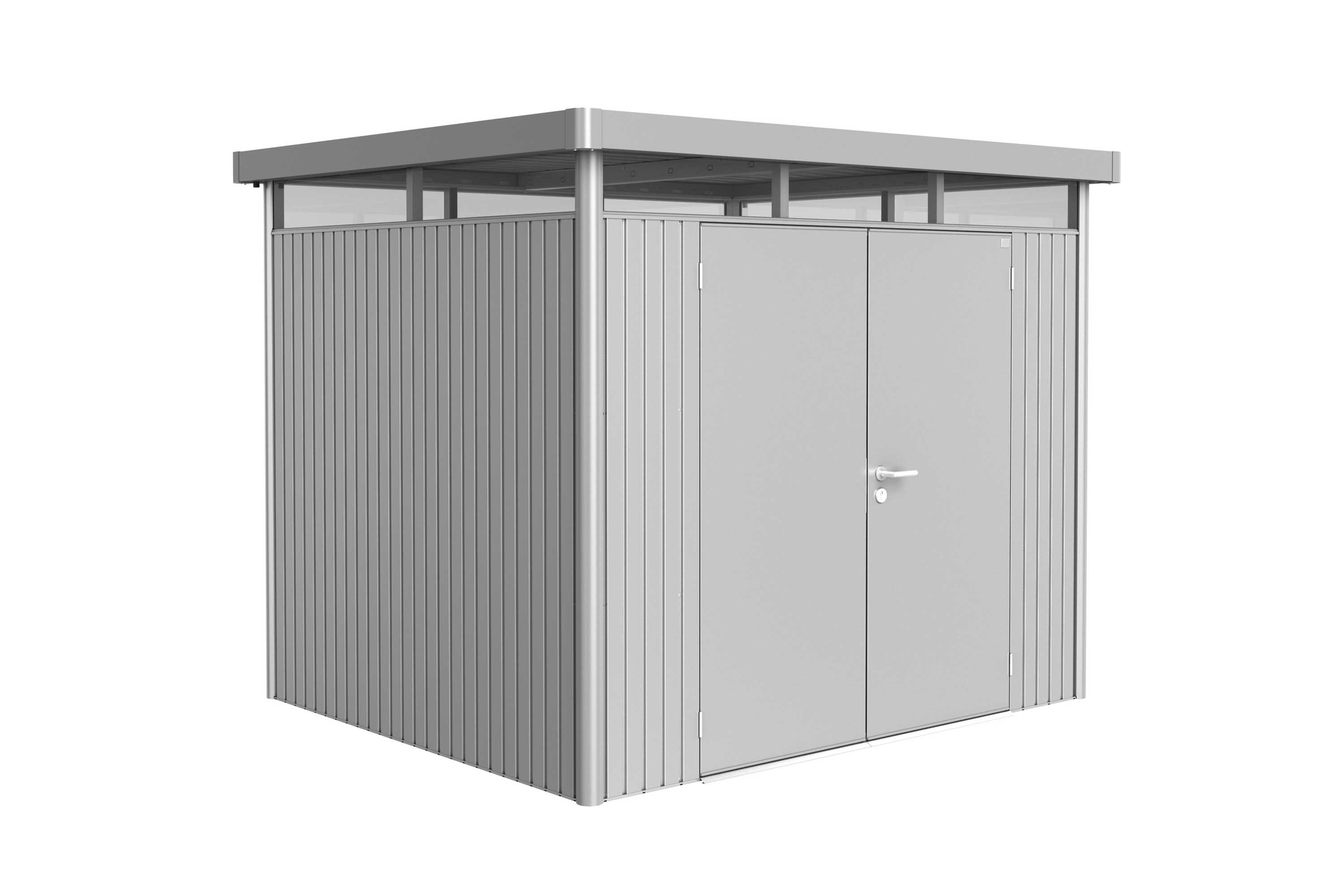 Biohort HighLine H3 trädgårdsskjul Metallic silver Dubbeldörr