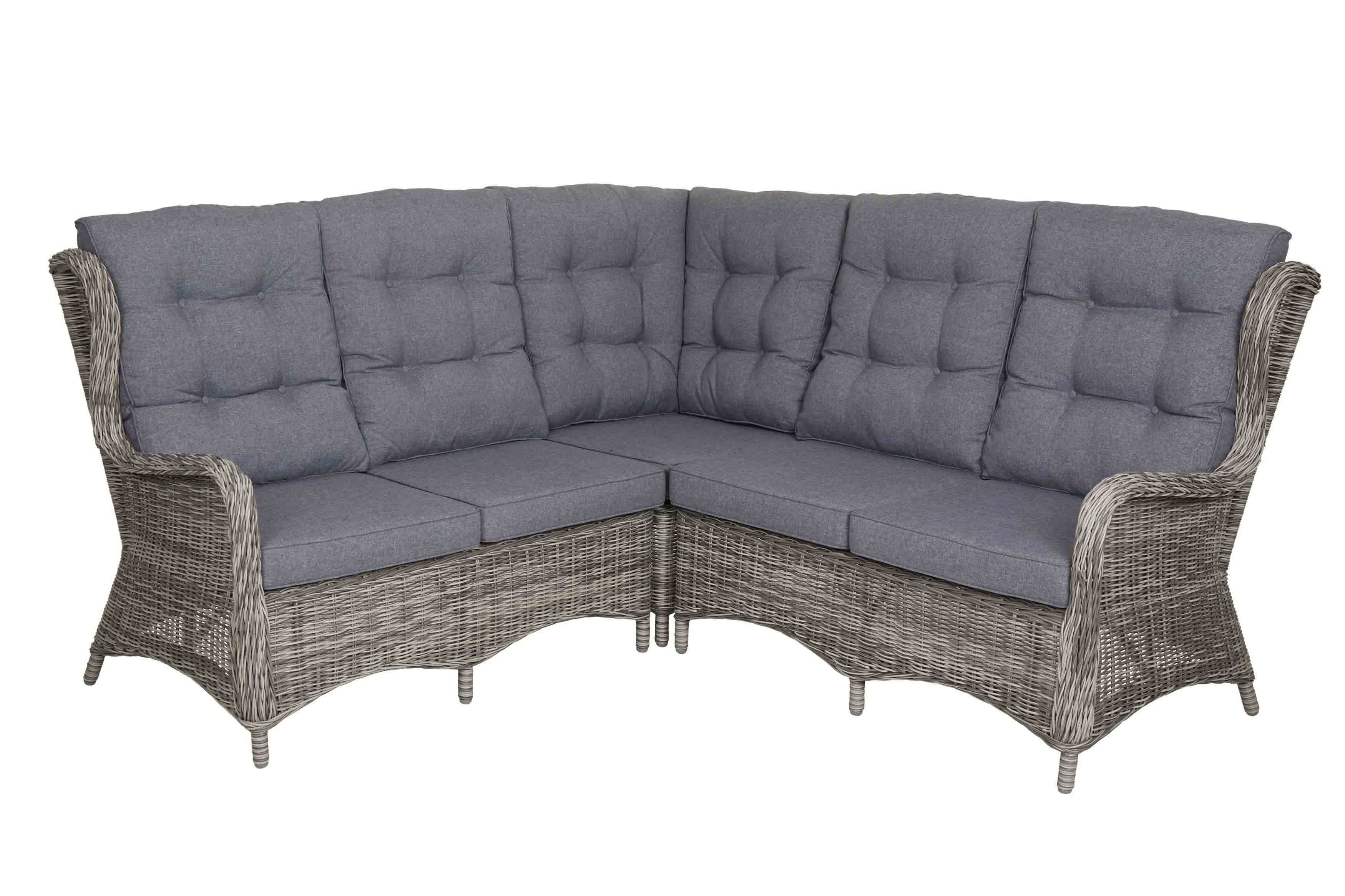 Rosita sofagruppe Grå med grå pute 2 st 2-seter ende, hjørne & bord 80x80 cm Brafab