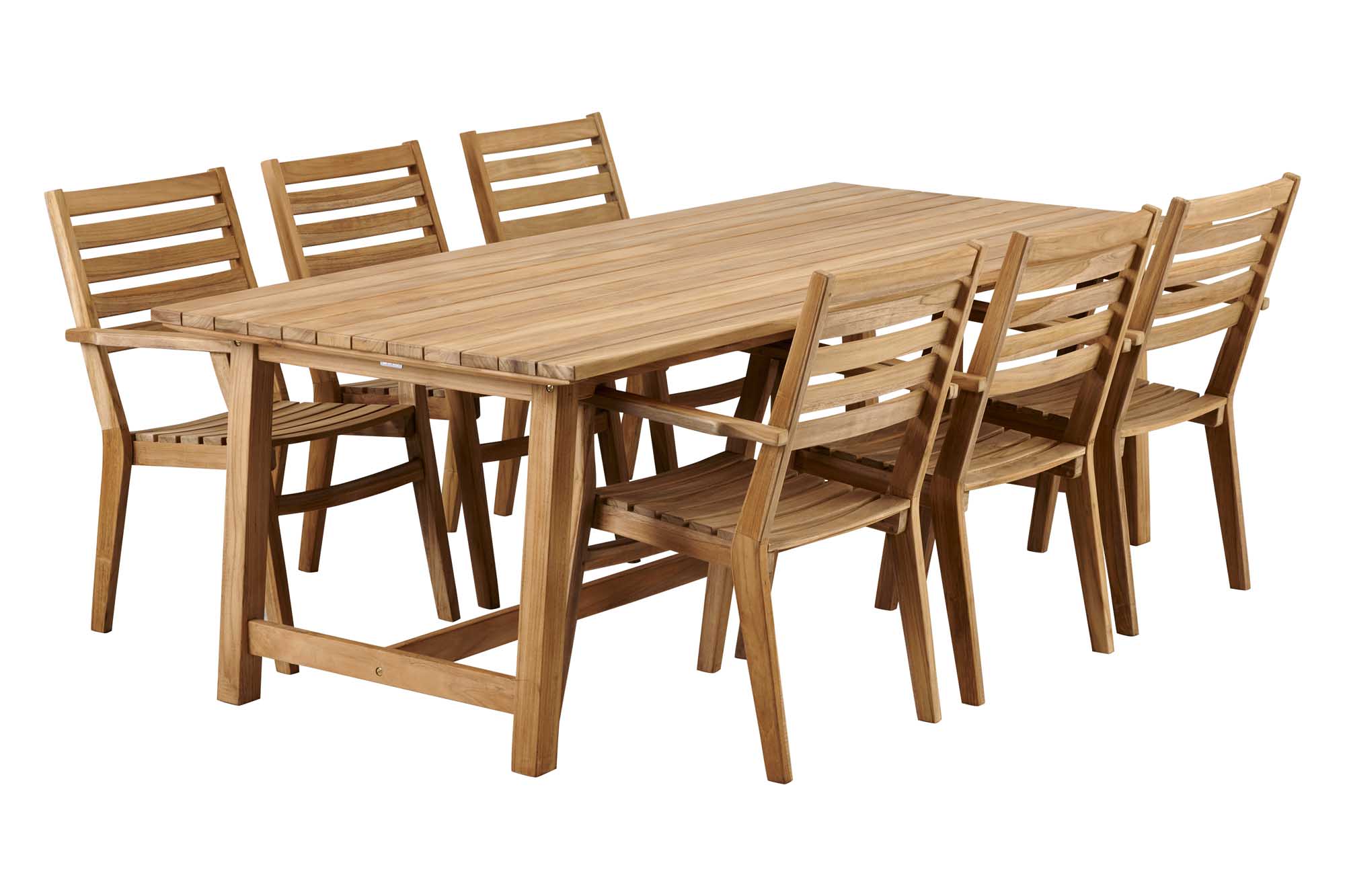 Brafab Keros matgrupp Teak 6 karmstolar & bord 230x100 cm