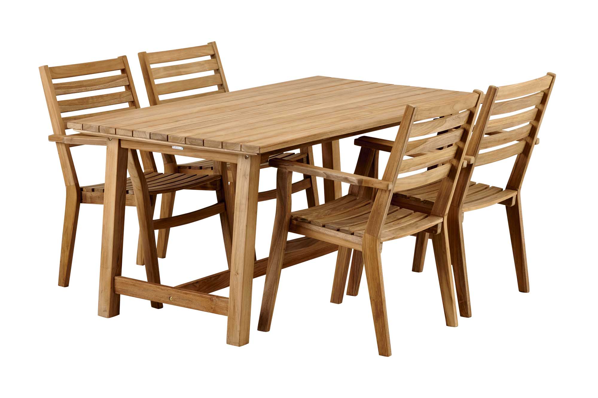 Brafab Keros matgrupp Teak 4 karmstolar & bord 160x90 cm