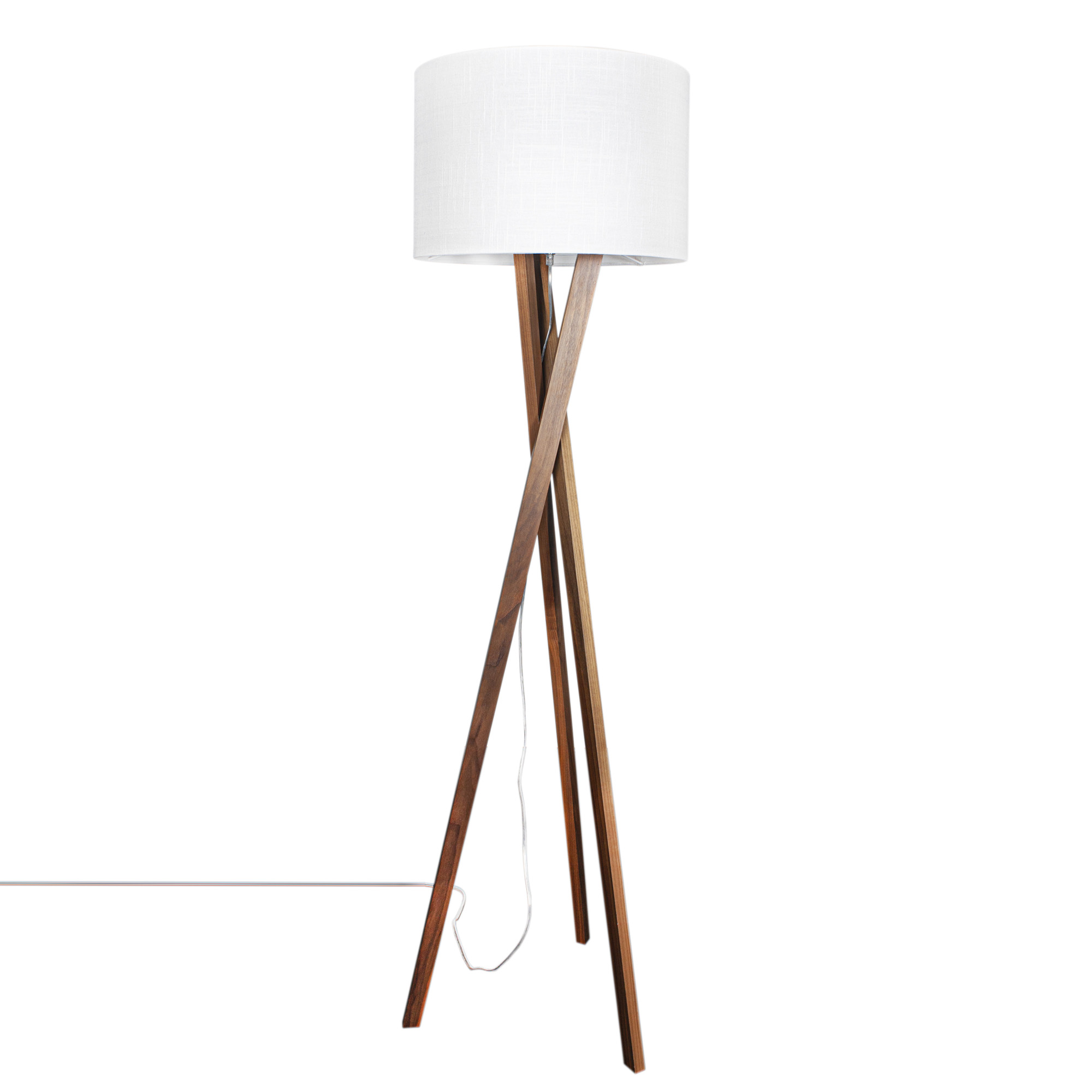 By Rydéns Vega golvlampa Vit/valnöt 160 cm