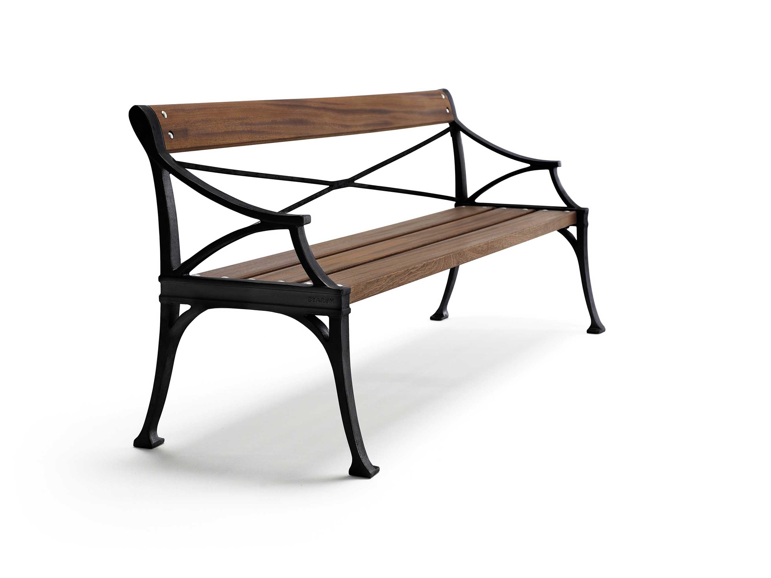 Byarums bruk Lessebo soffa Svart/oljad mahogny 200 cm