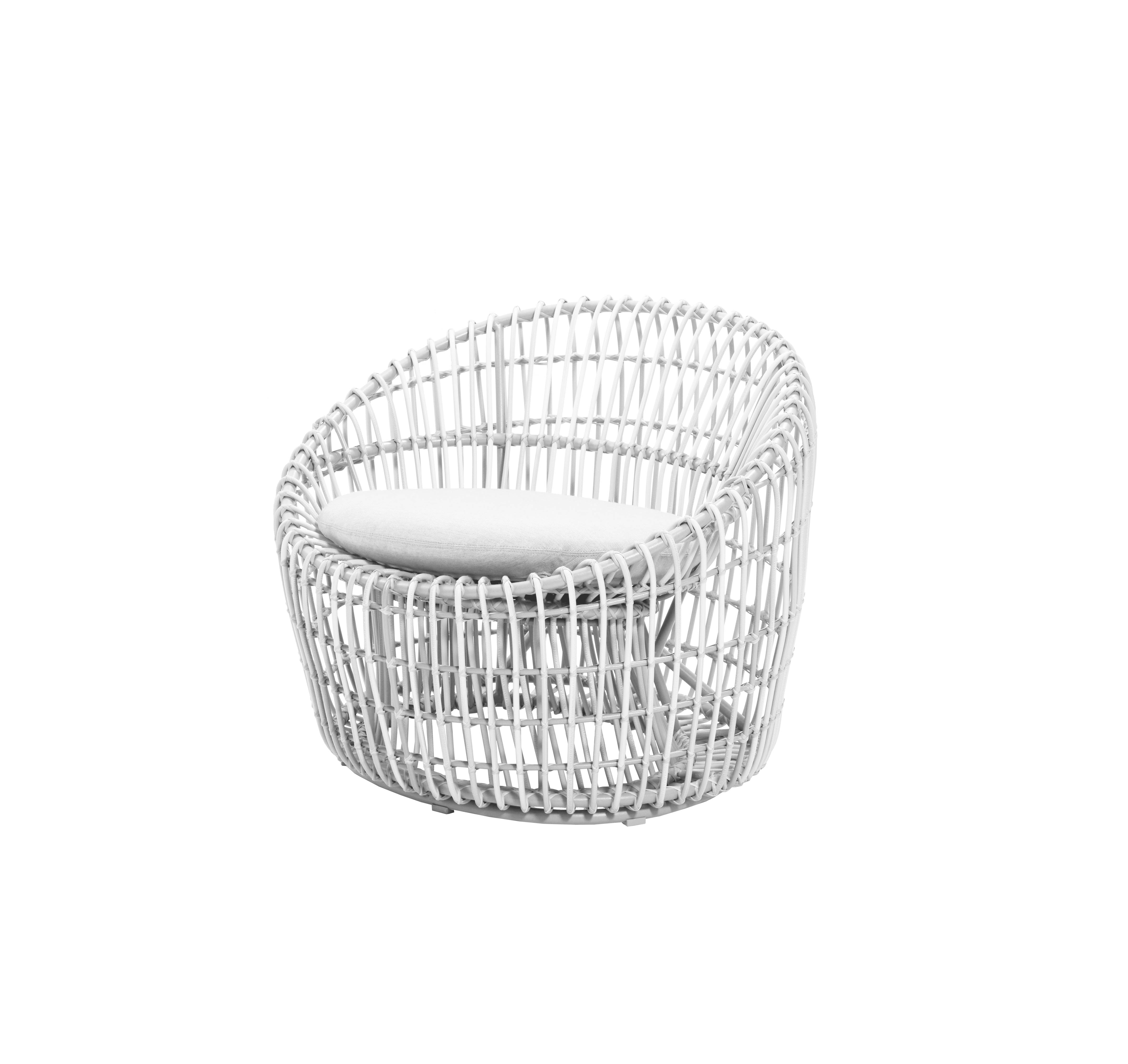 Cane-line Nest Round Vit med vit dyna