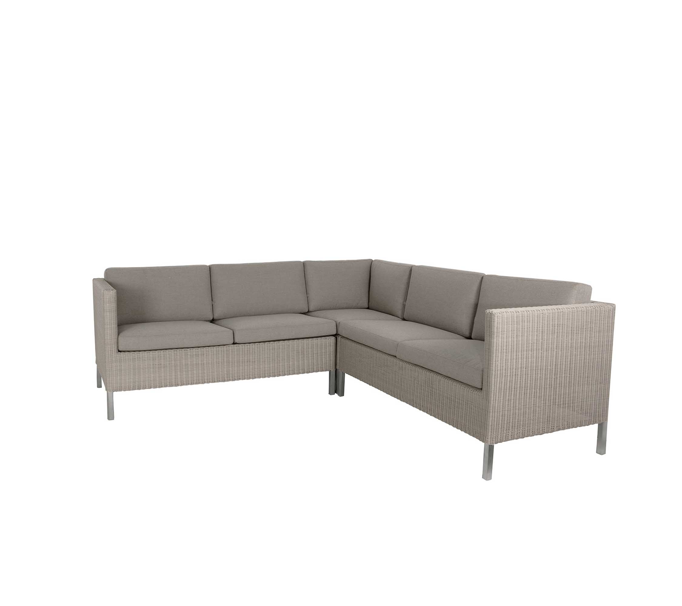 Cane-line Connect soffgrupp Taupe med taupe dynor 2 st 2-sitsavslut & hörn