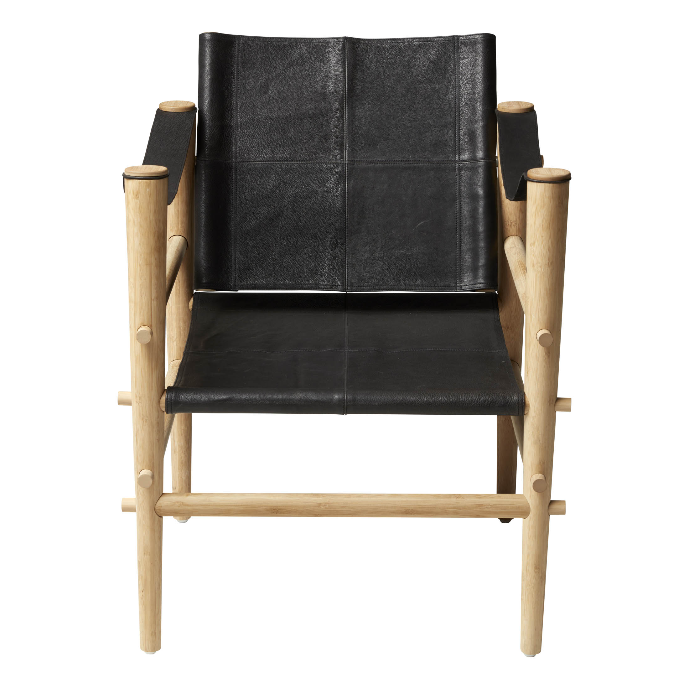 Cinas Noble loungestol Bambu/svart läder