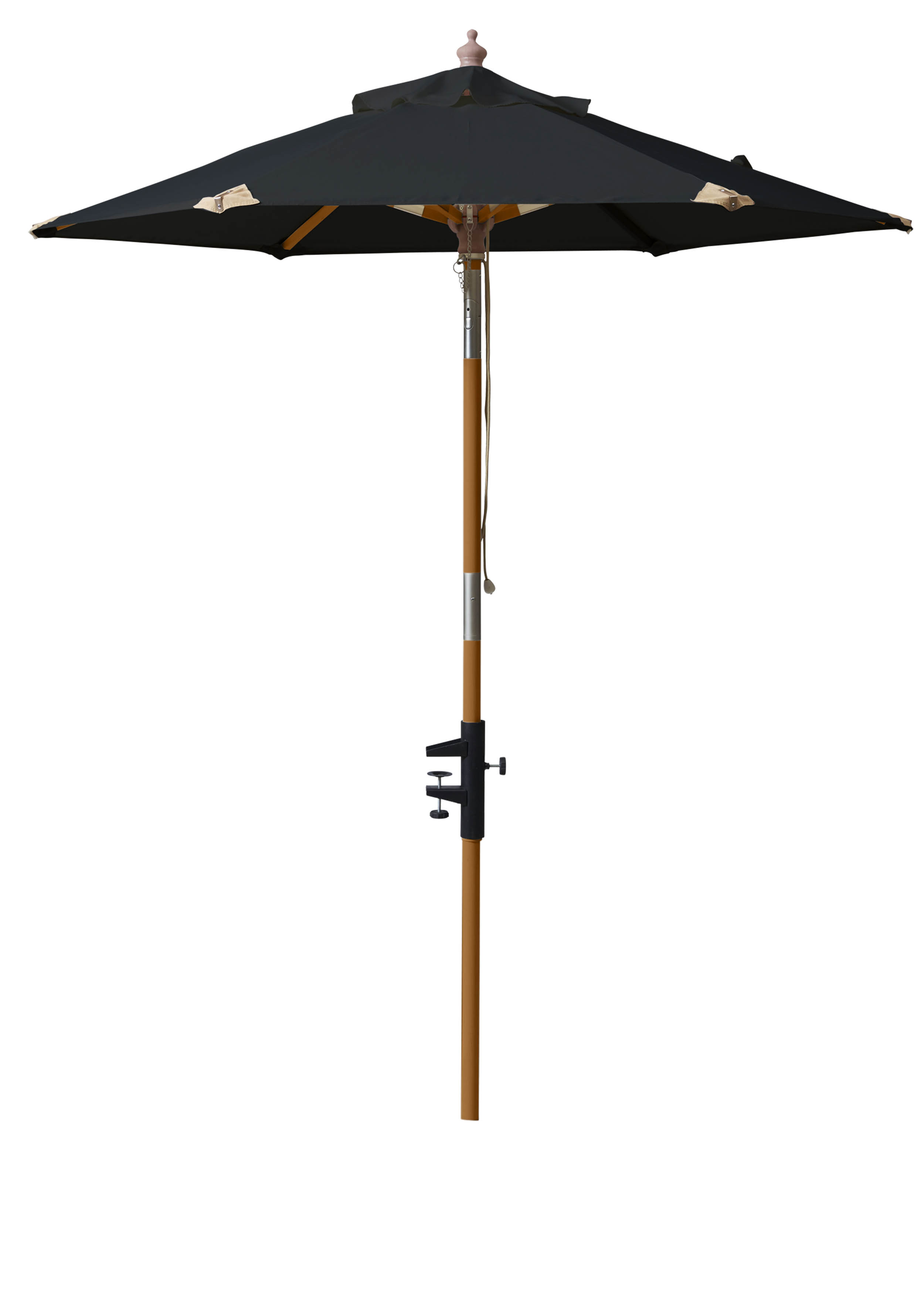 Cinas Balcony parasoll Teaklook/svart 1,8 m