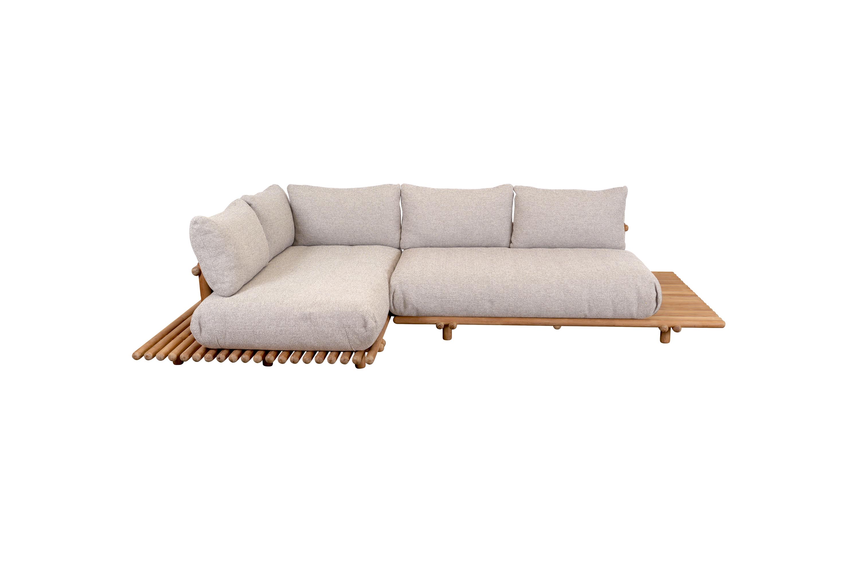 Cane-line Sticks hörnsoffa Teak/desert sand 2st 2-sitsmoduler