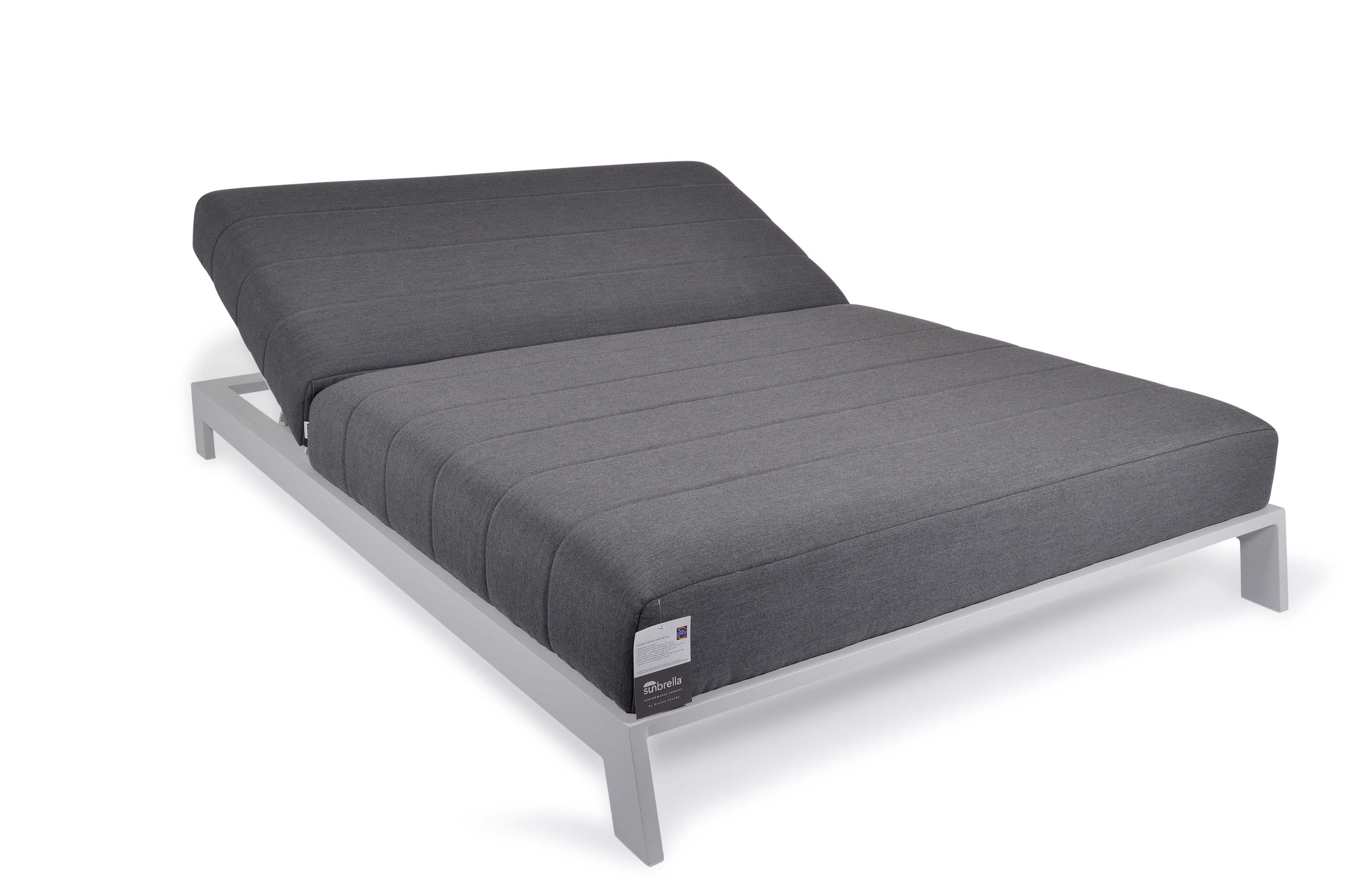 Fritab Bite solsäng Vit med grå dyna Aluminium/Sunbrella