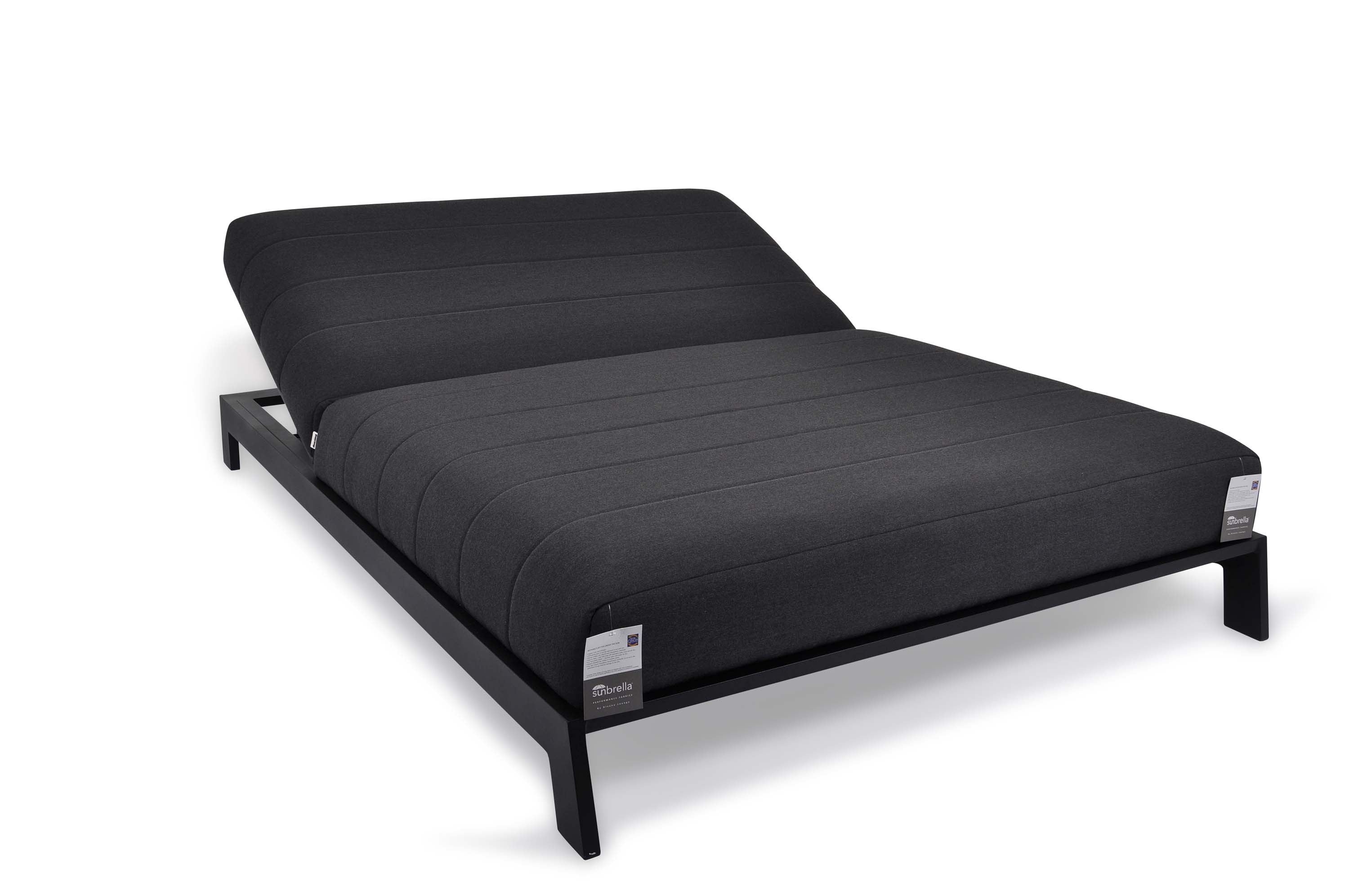Fritab Bite solsäng Svart med grå dyna Aluminium/Sunbrella