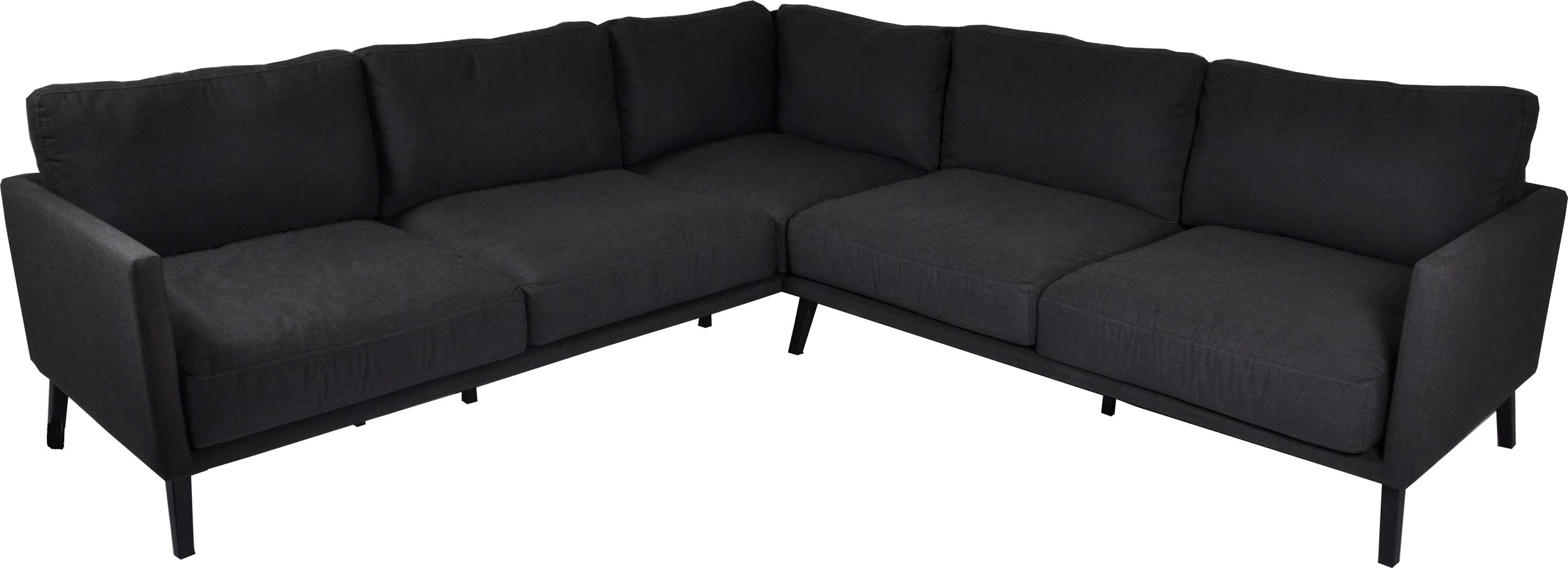 Fritab Easy hörnsoffa Svart 3-sitssoffa H & 2-sitssoffa V
