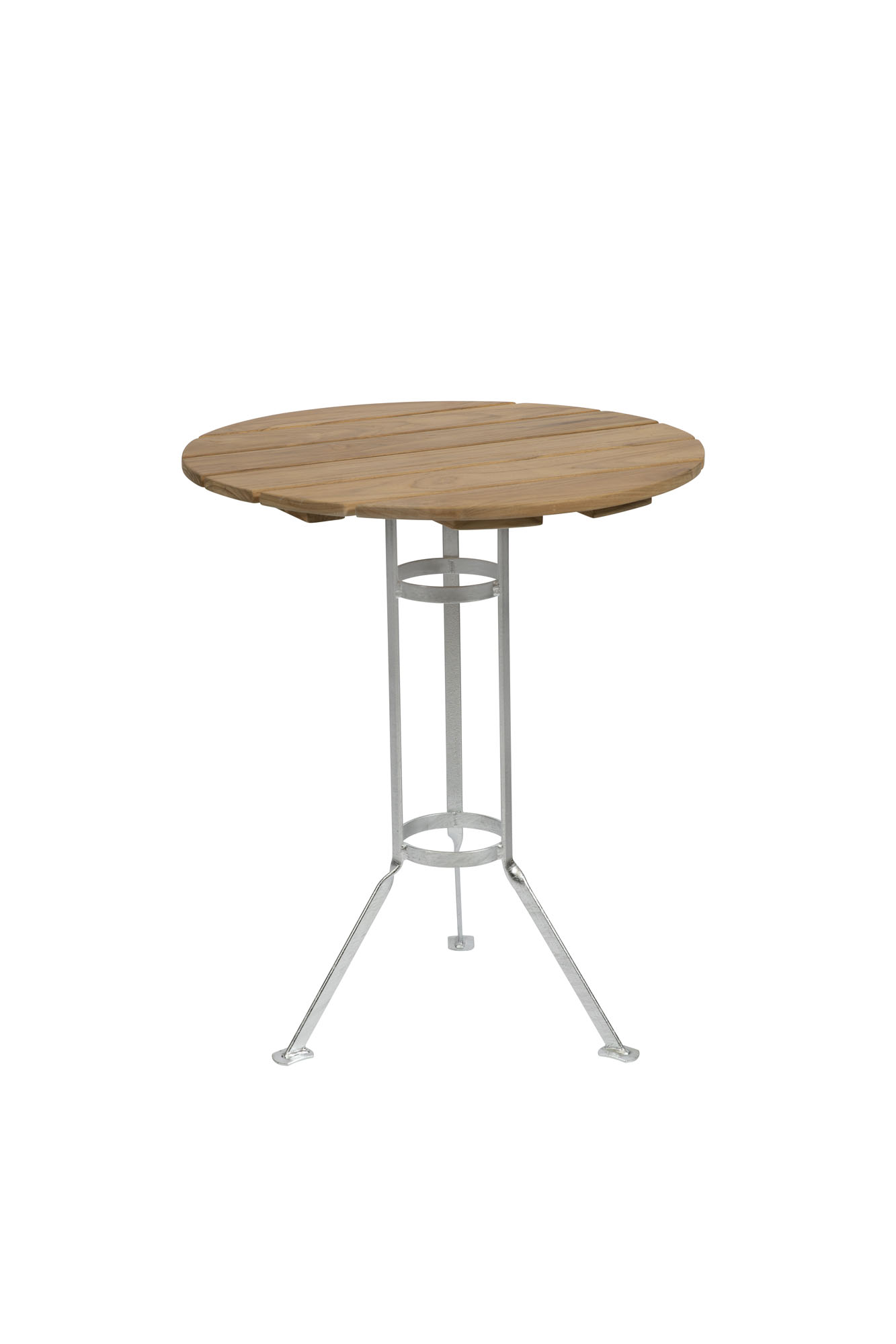 Bryggeri trefotsbord Teak/galvat 60 cm Grythyttan Stålmöbler - utemöbler
