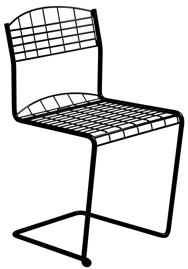 Grythyttan Stålmöbler High-tech stol Svart