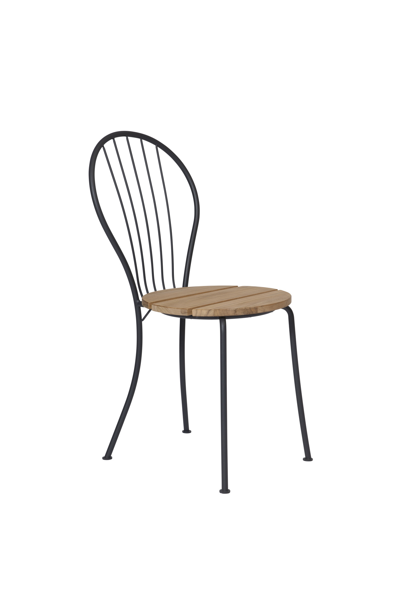 Grythyttan Stålmöbler Akleja caféstol Teak/mörkgrå