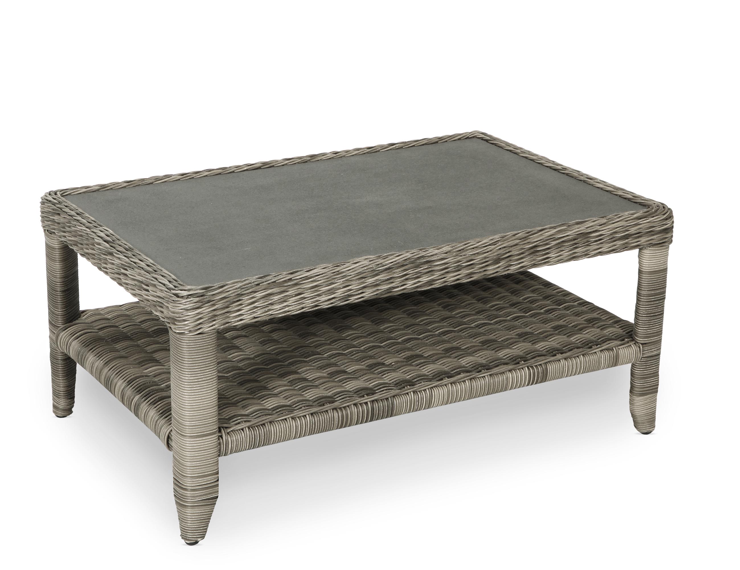 Hillerstorp Dallas soffbord Rustik konstrotting med glasskiva 128 x 75 cm