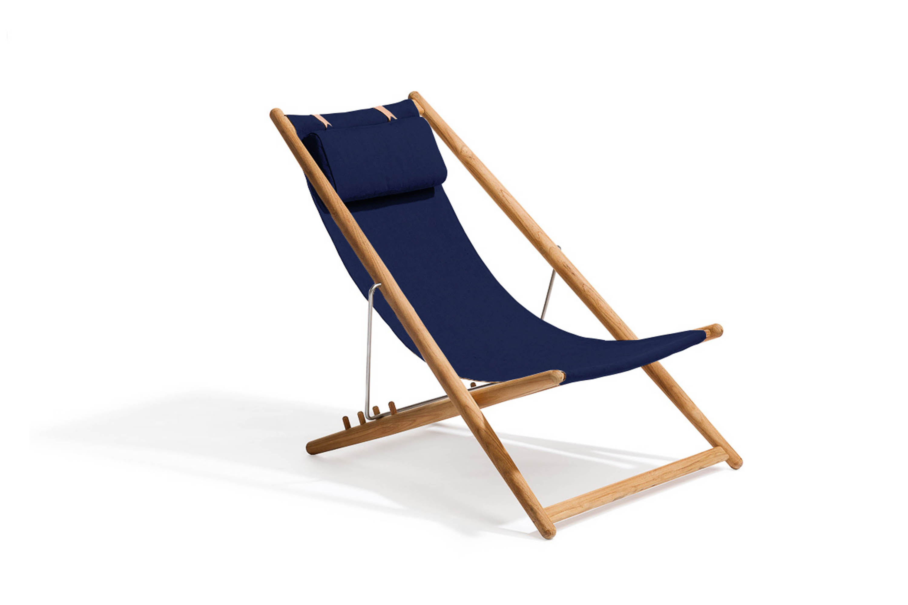 Skargaarden H55 lounge stol Teak/blå Agora