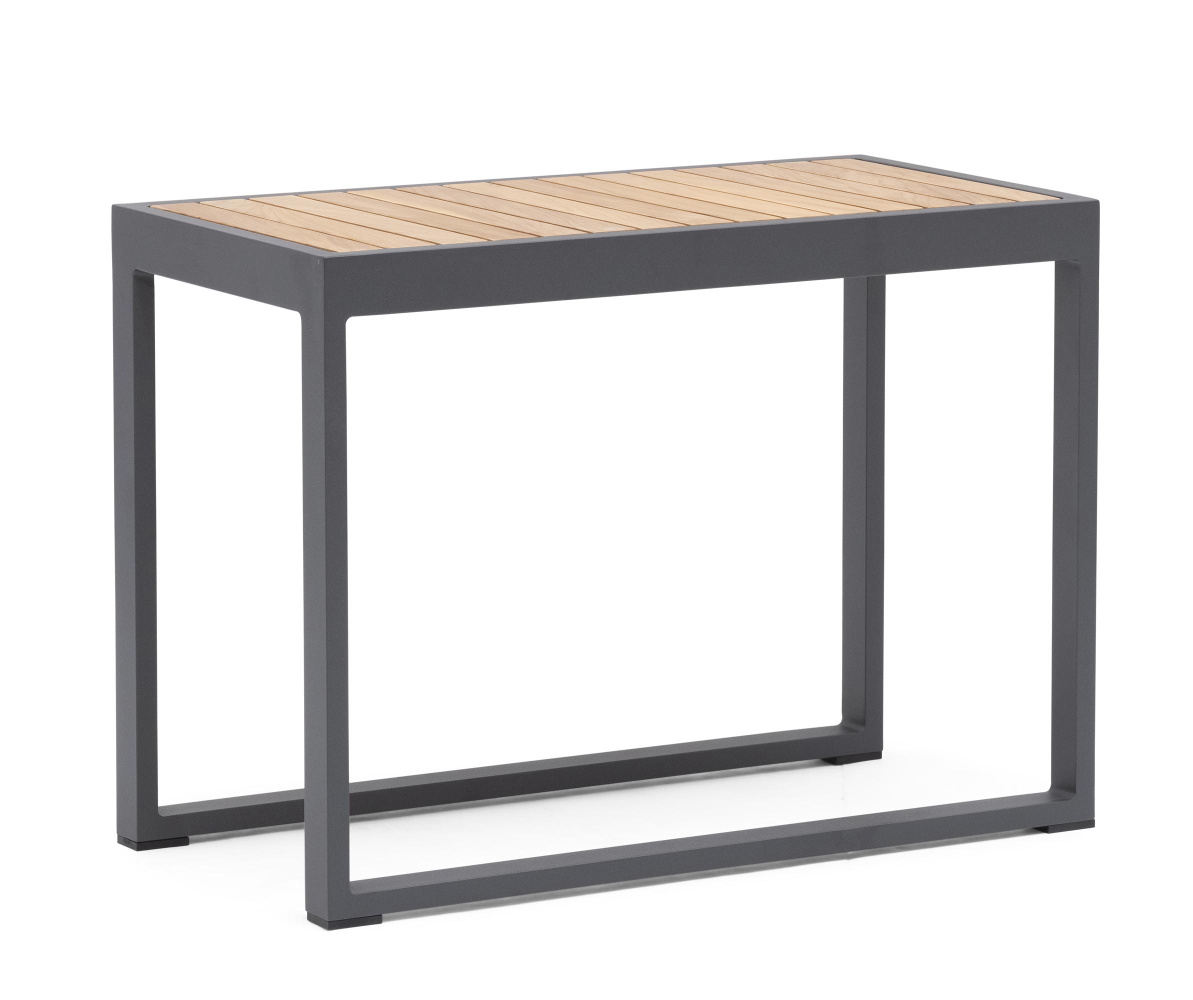 Hillerstorp Oxelunda sidobord Aluminium/teak hög 75 x 38 cm