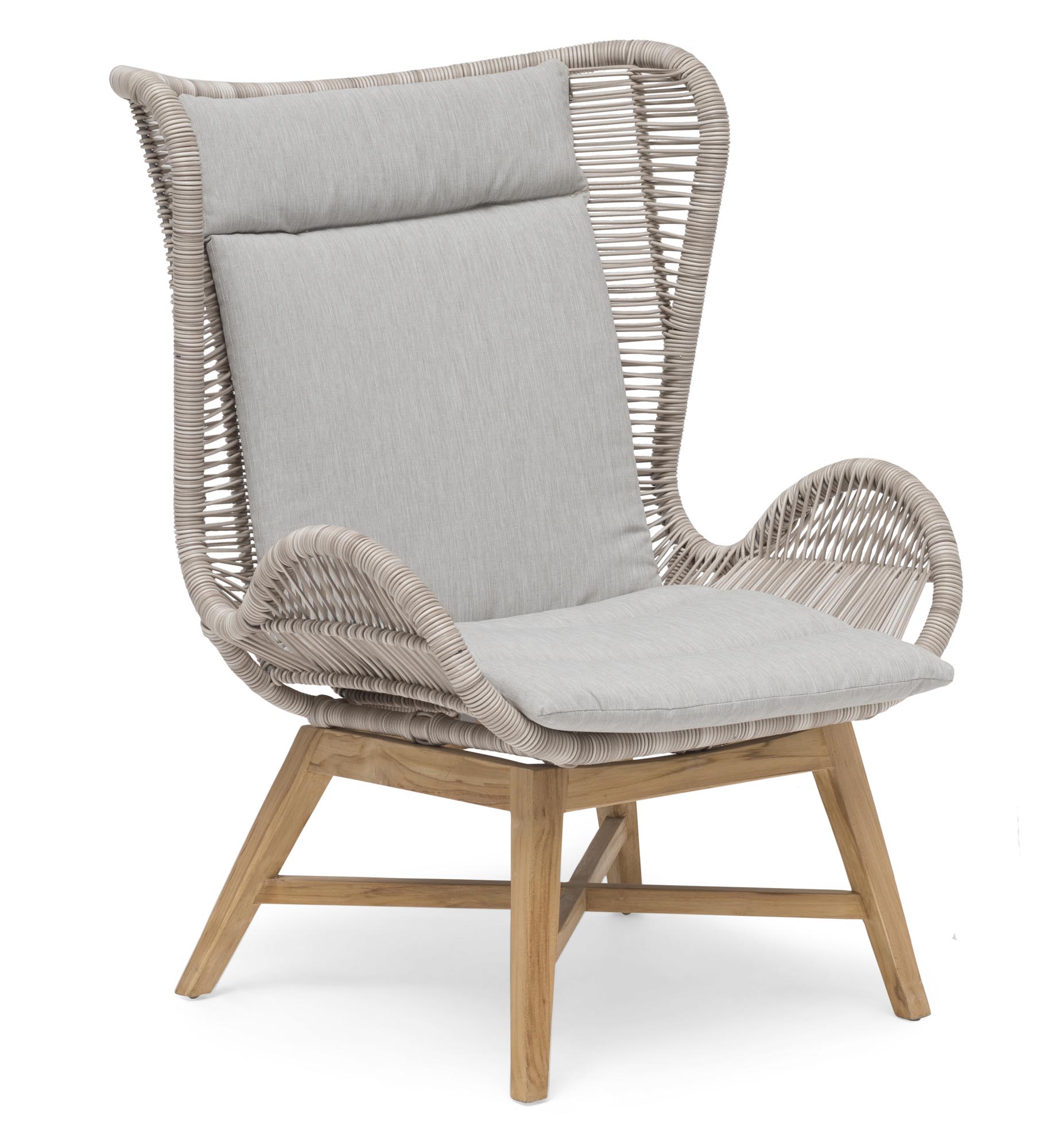 Hillerstorp Himmelsnäs vilstol Teak/beige konstrotting inkl beige dyna