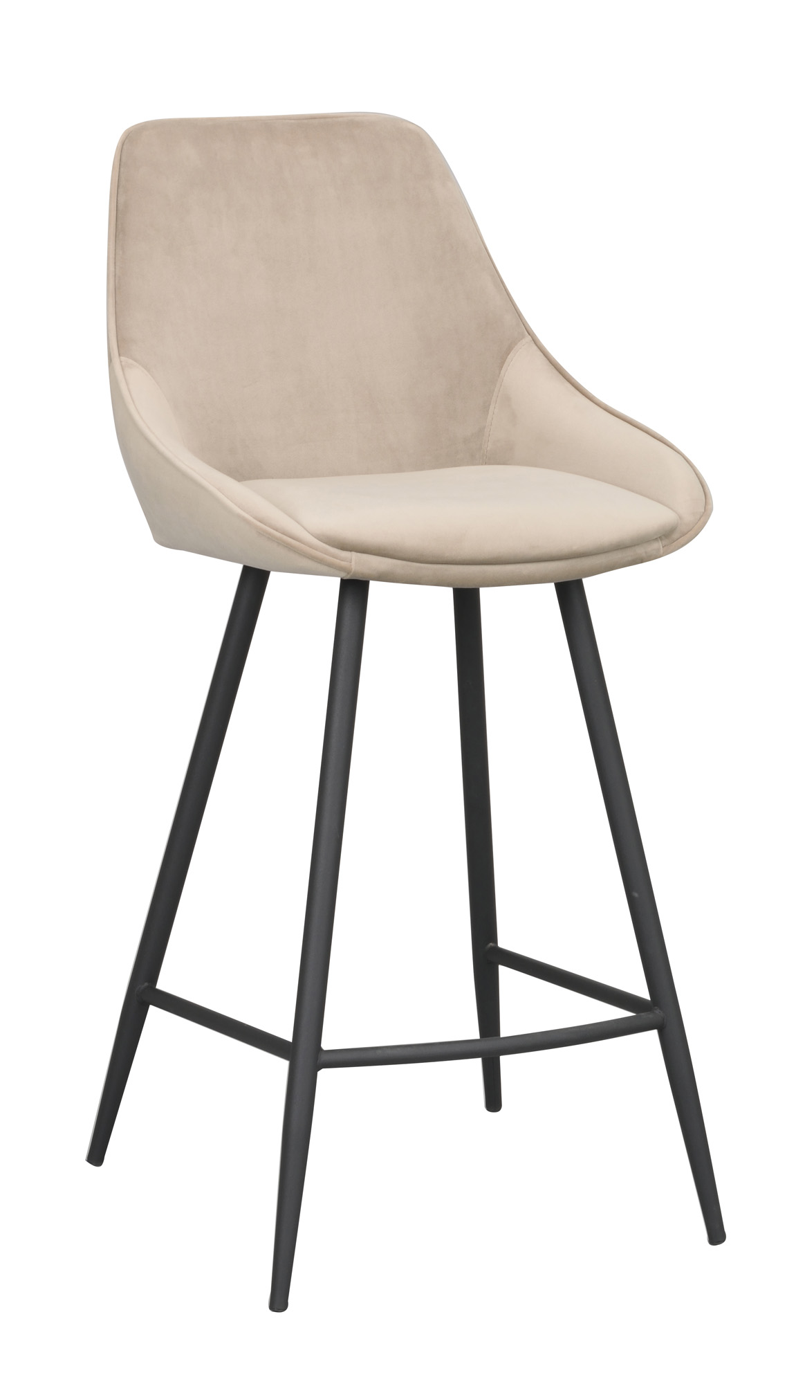 Rowico Home Sierra barstol Beige sammet/svart metall