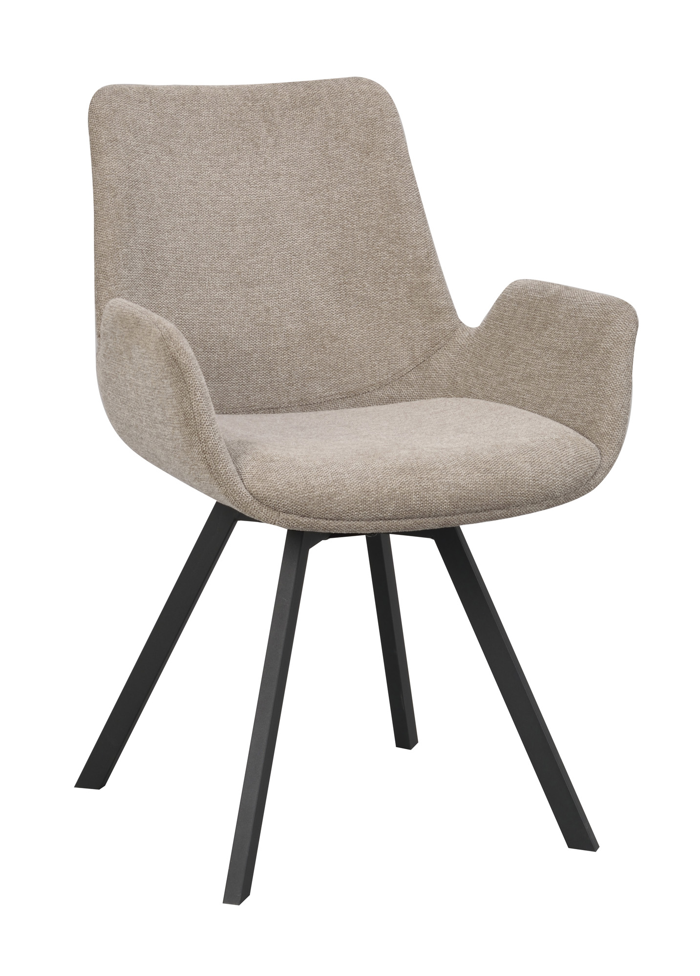 Rowico Home Norwell karmstol Beige tyg/svarta metall snurrben