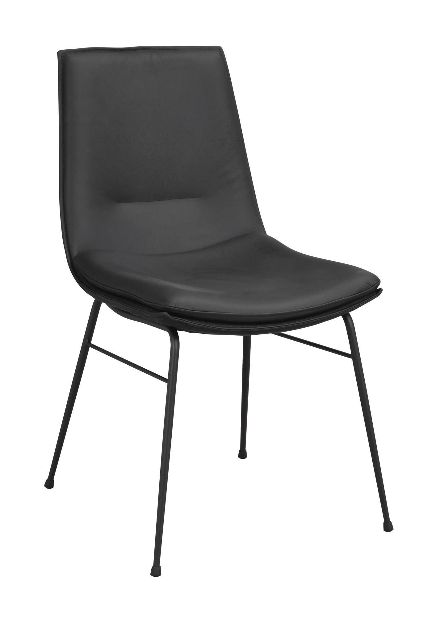 Rowico Home Lowell stol Svart läder/svart metall