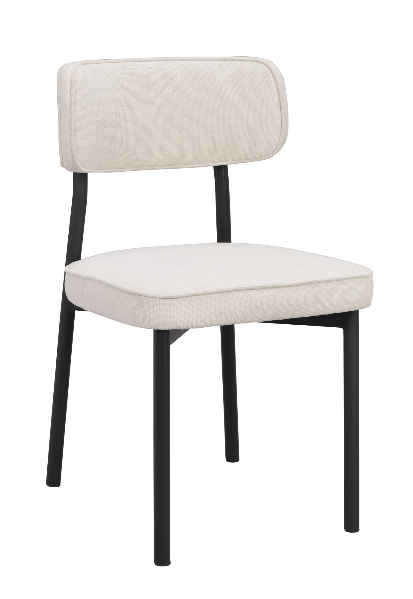 Rowico Home Paisley stol ljusbeige tyg/svart metall