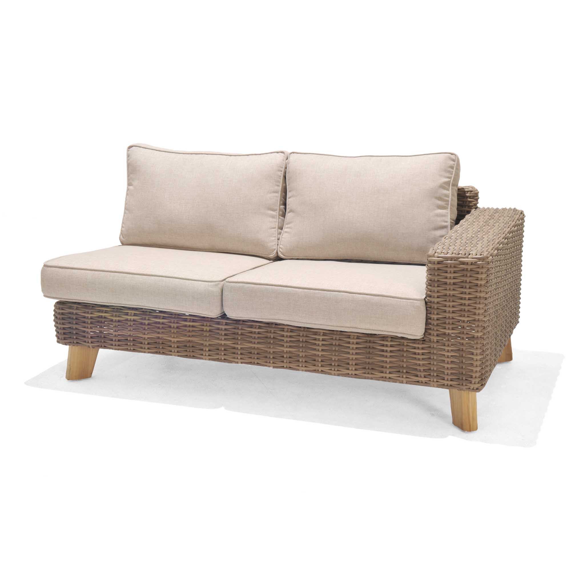 Lifestyle Garden Bahamas 2-sitsavslut Teak/natur med beige dyna