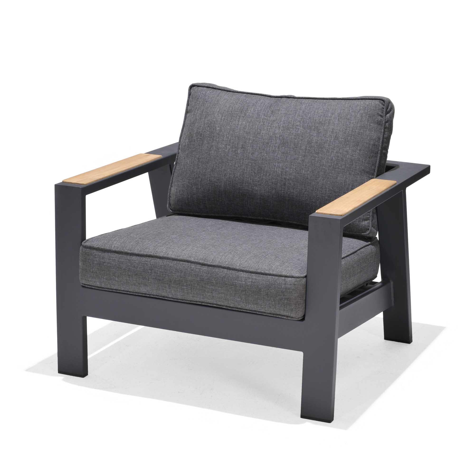 Lifestyle Garden Palau fåtölj Grå med grå dyna Teak/aluminium