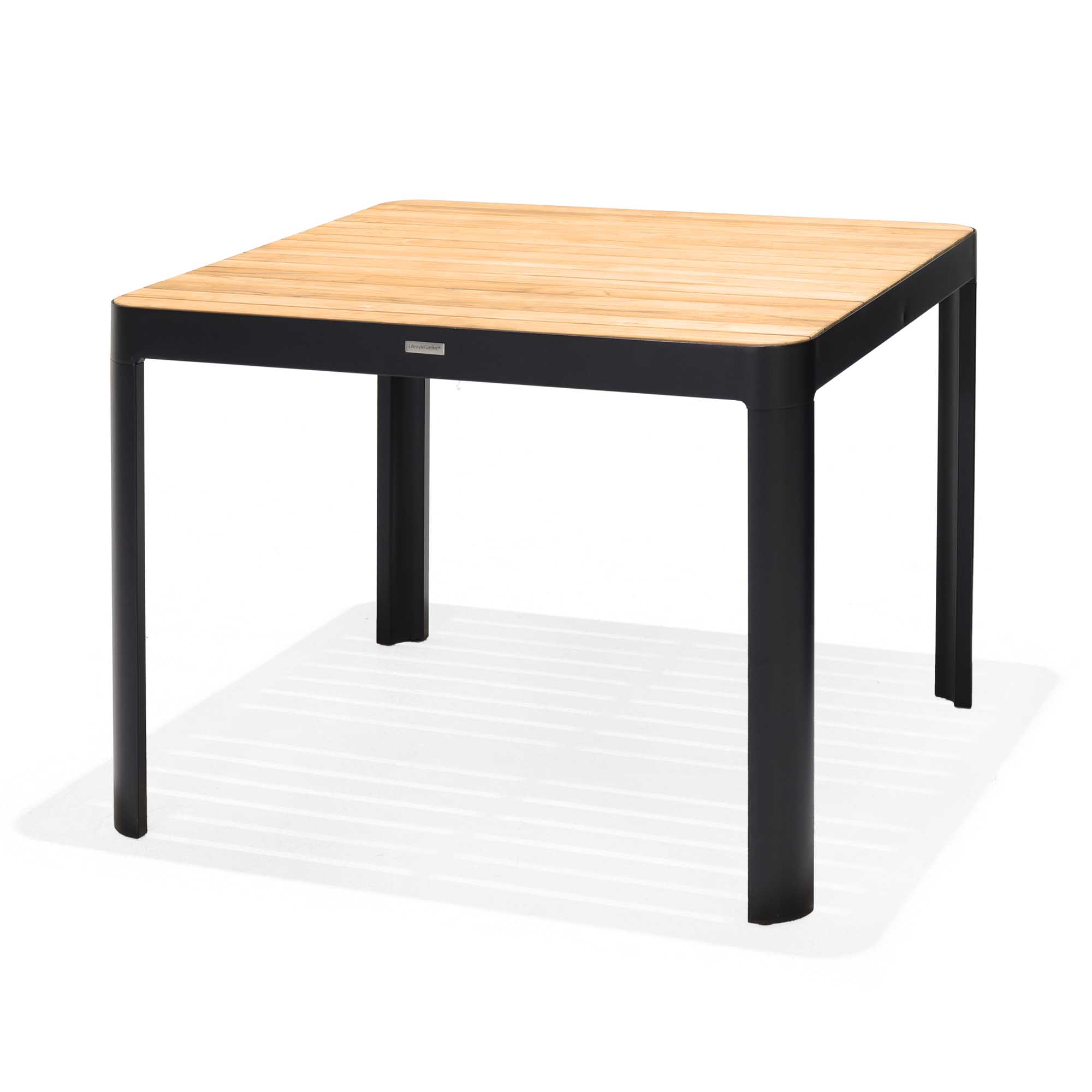 Lifestyle Garden Portals matbord Teak/svart 95 x 95 cm