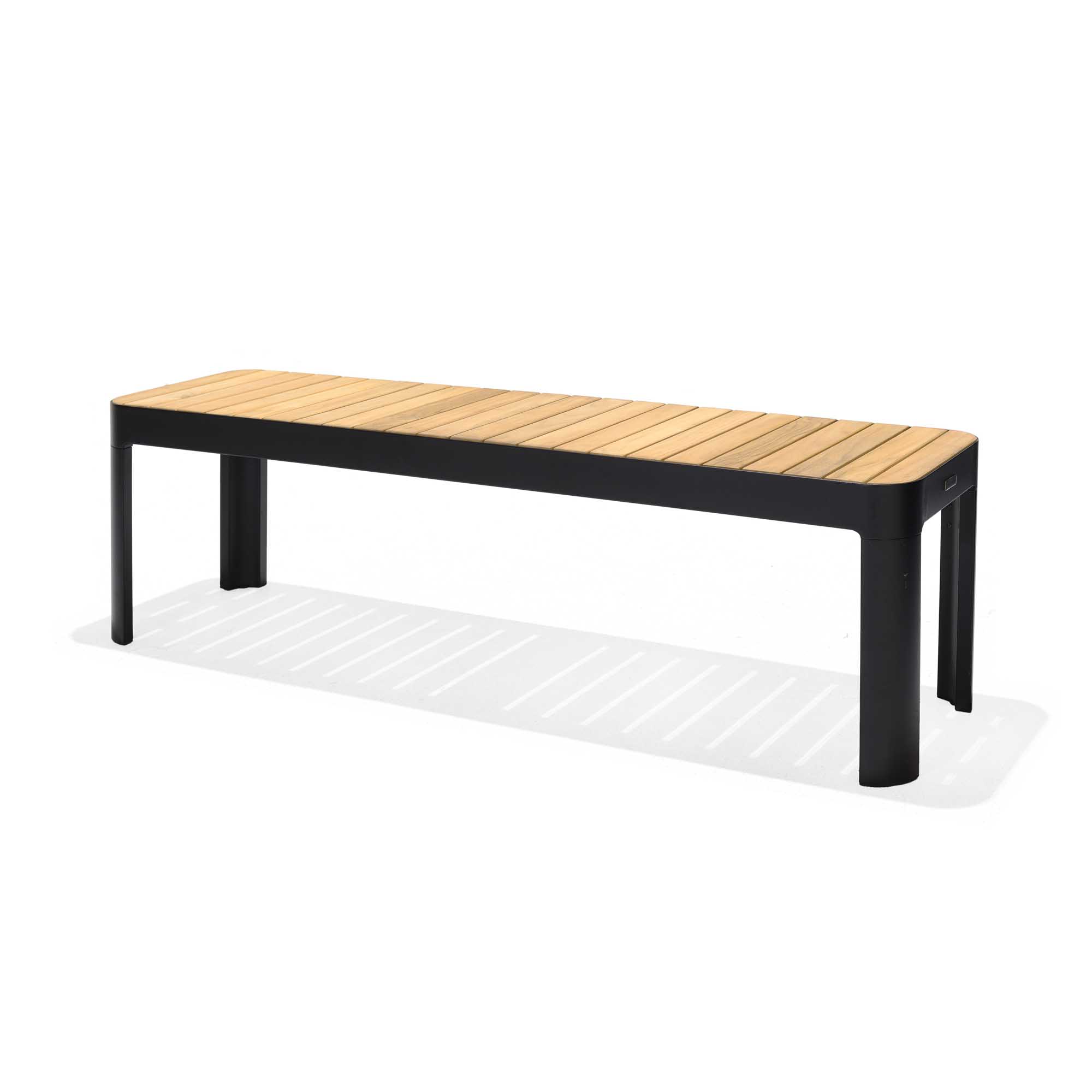 Lifestyle Garden Portals bänk Teak/svart 143 cm