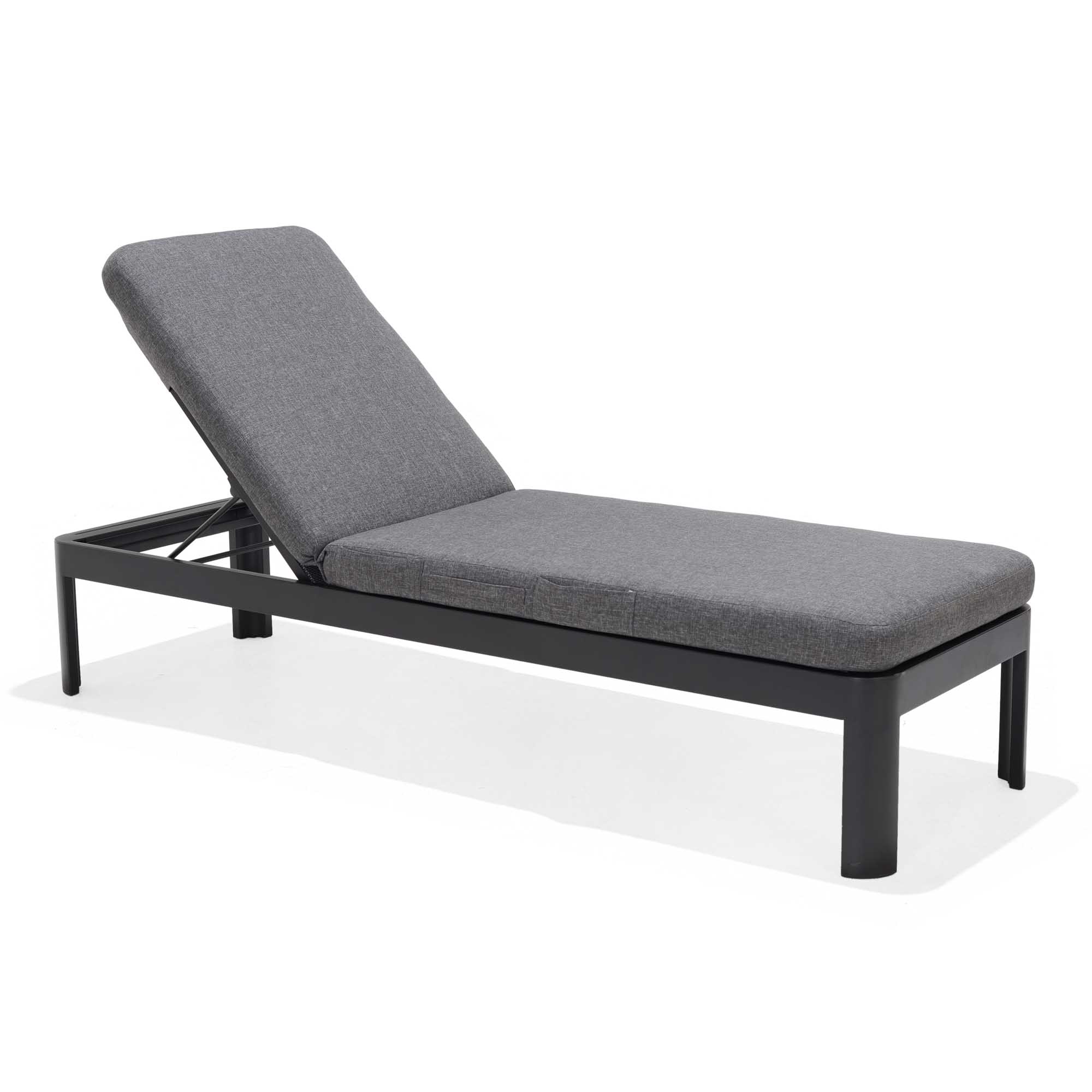 Lifestyle Garden Portals solsäng Svart med grå dyna